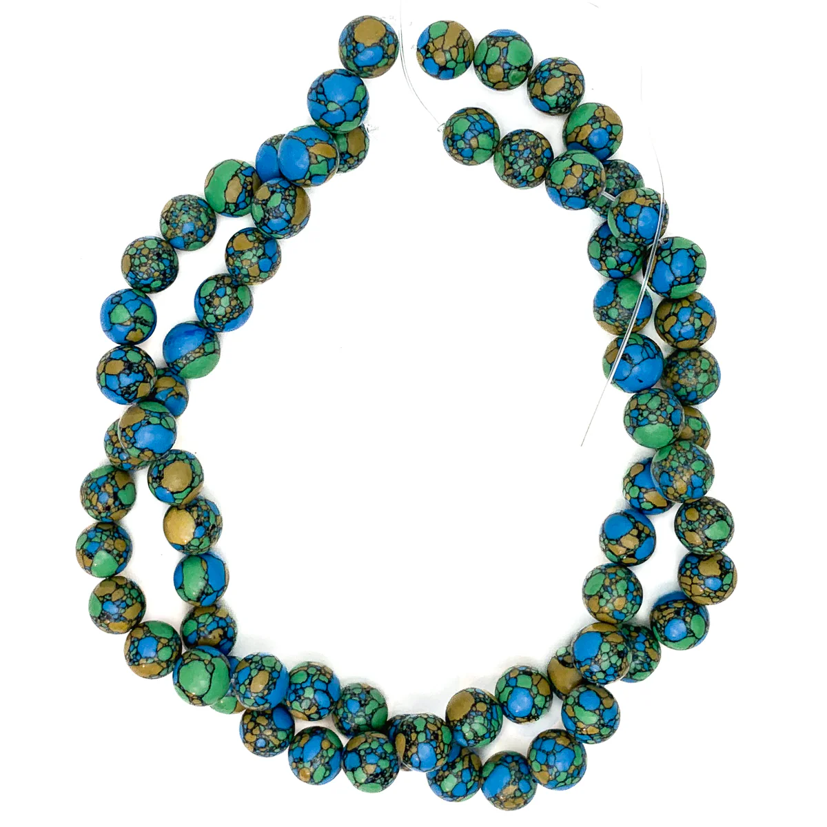 Howlite Composite 12mm Smooth Rounds Bead Strand - Image 4
