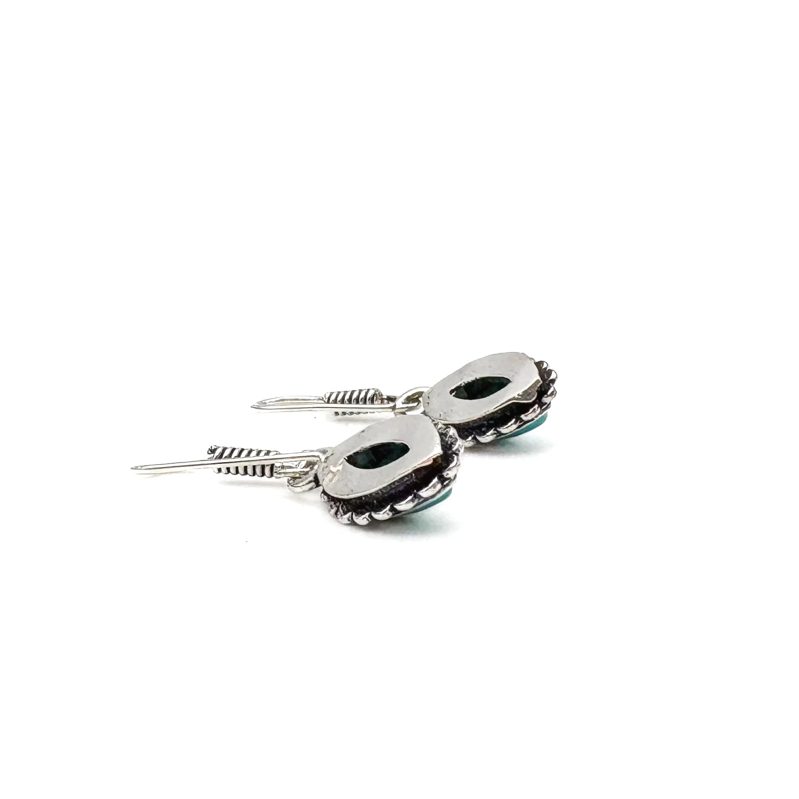 Howlite Dotted Leaf White Brass Earrings - Image 9