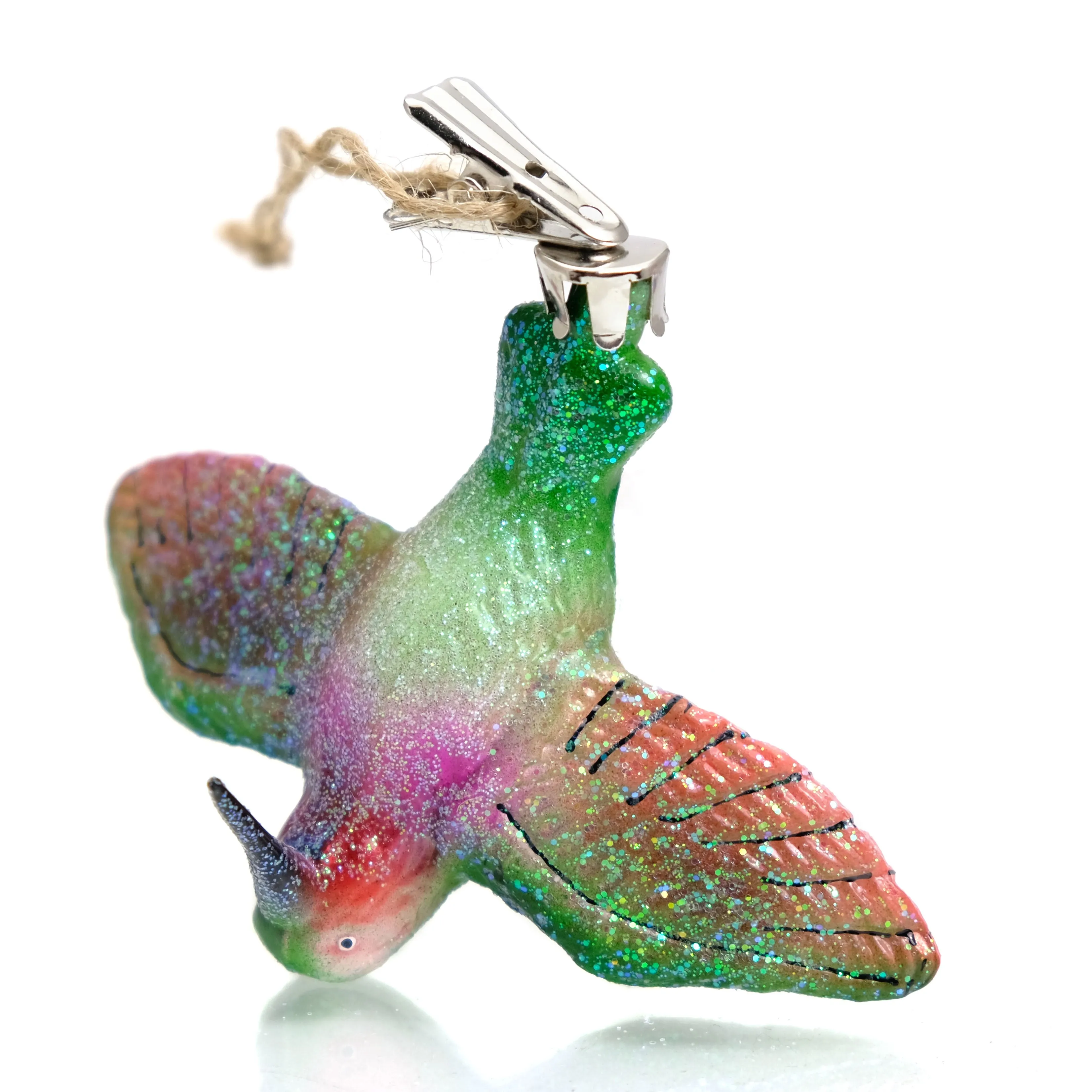 Hummingbird Clip On Glass Ornament - Image 3