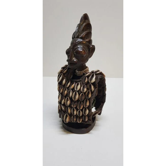 Yoruba Ibedji Twin Figure with Cowrie Vest, Nigeria #302 - Image 3
