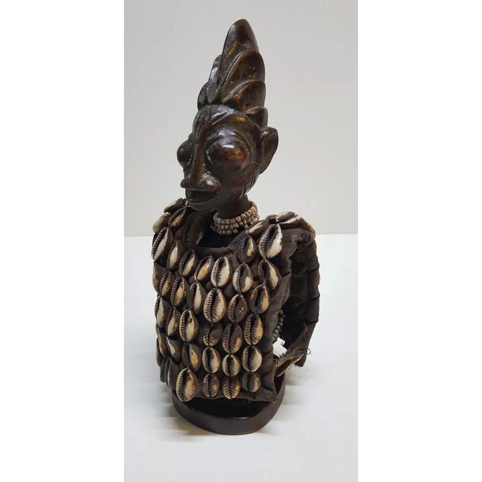 Yoruba Ibedji Twin Figure with Cowrie Vest, Nigeria #302 - Image 4
