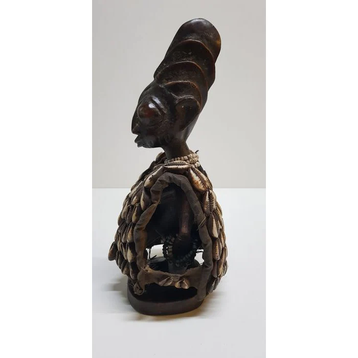 Yoruba Ibedji Twin Figure with Cowrie Vest, Nigeria #302 - Image 5