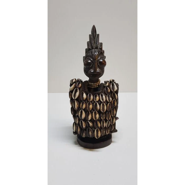 Yoruba Ibedji Twin Figure with Cowrie Vest, Nigeria #302 - Image 7
