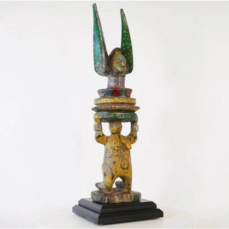 Igbo Edjo Warrior Ikenga Statue, Nigeria #1071 - Image 3