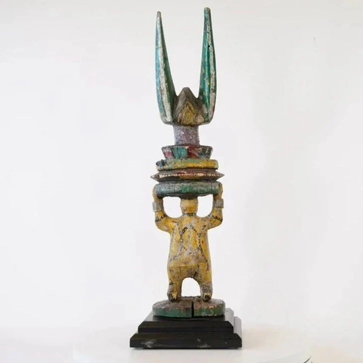 Igbo Edjo Warrior Ikenga Statue, Nigeria #1071 - Image 6