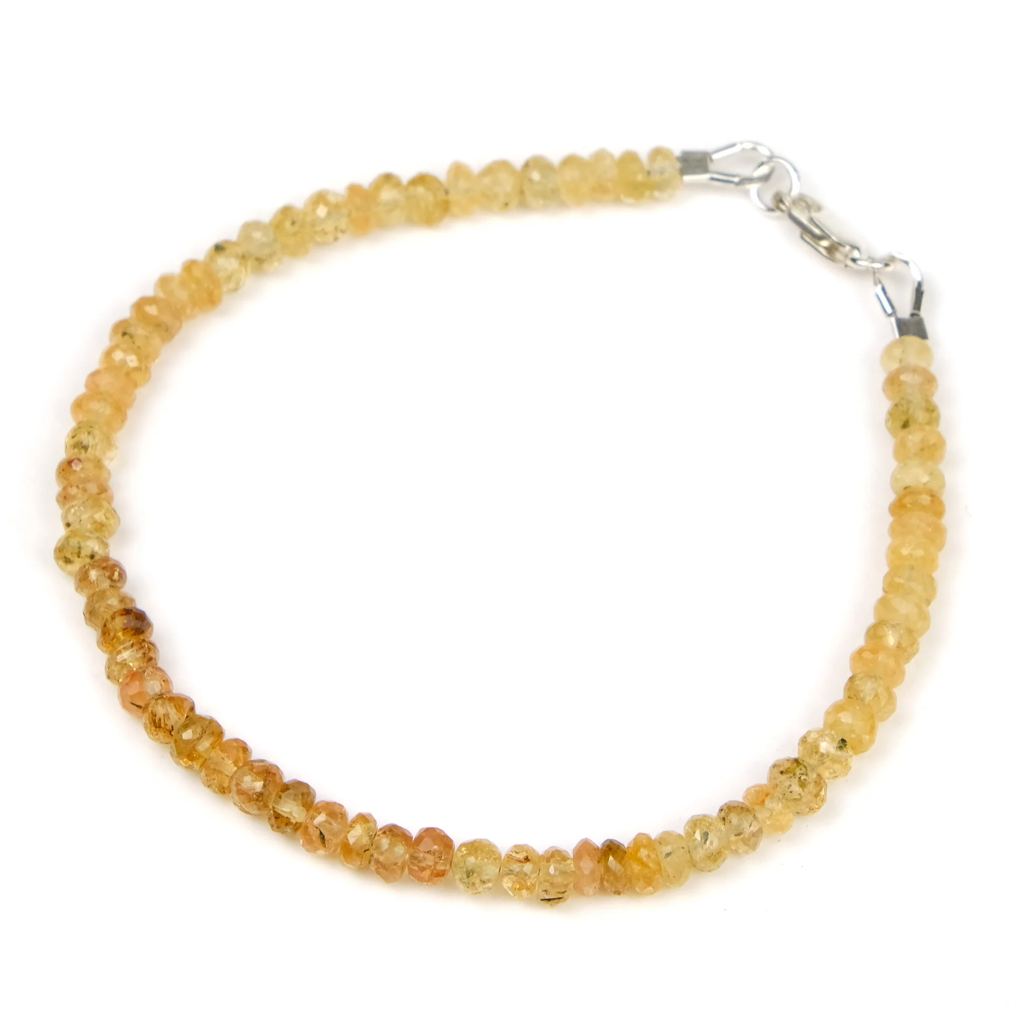 Imperial Golden Topaz 4mm Faceted Rondelle Bracelet with Sterling Silver Trigger Clasp - Image 2
