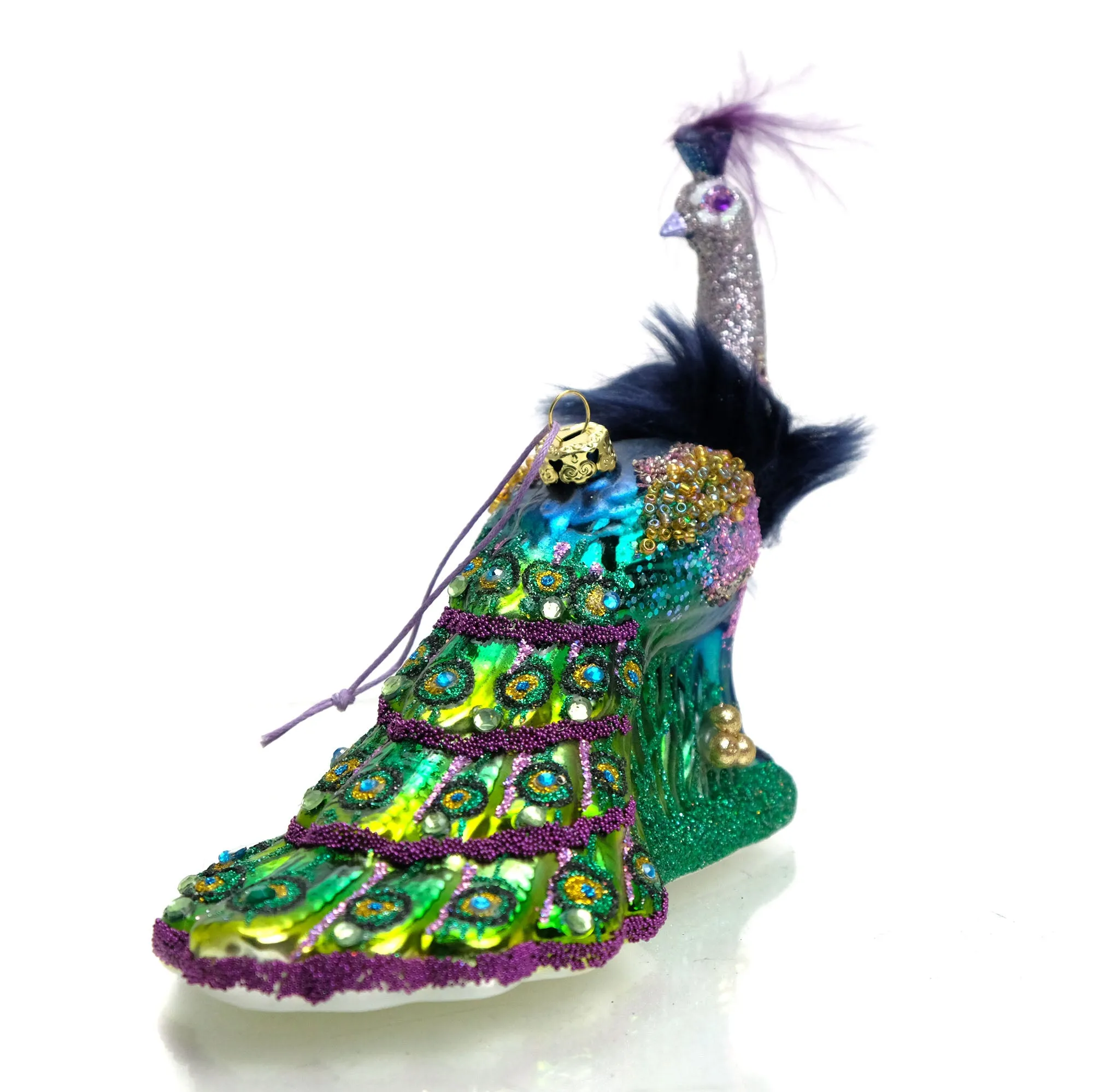 Imperial Peacock Glass Ornament - Image 3