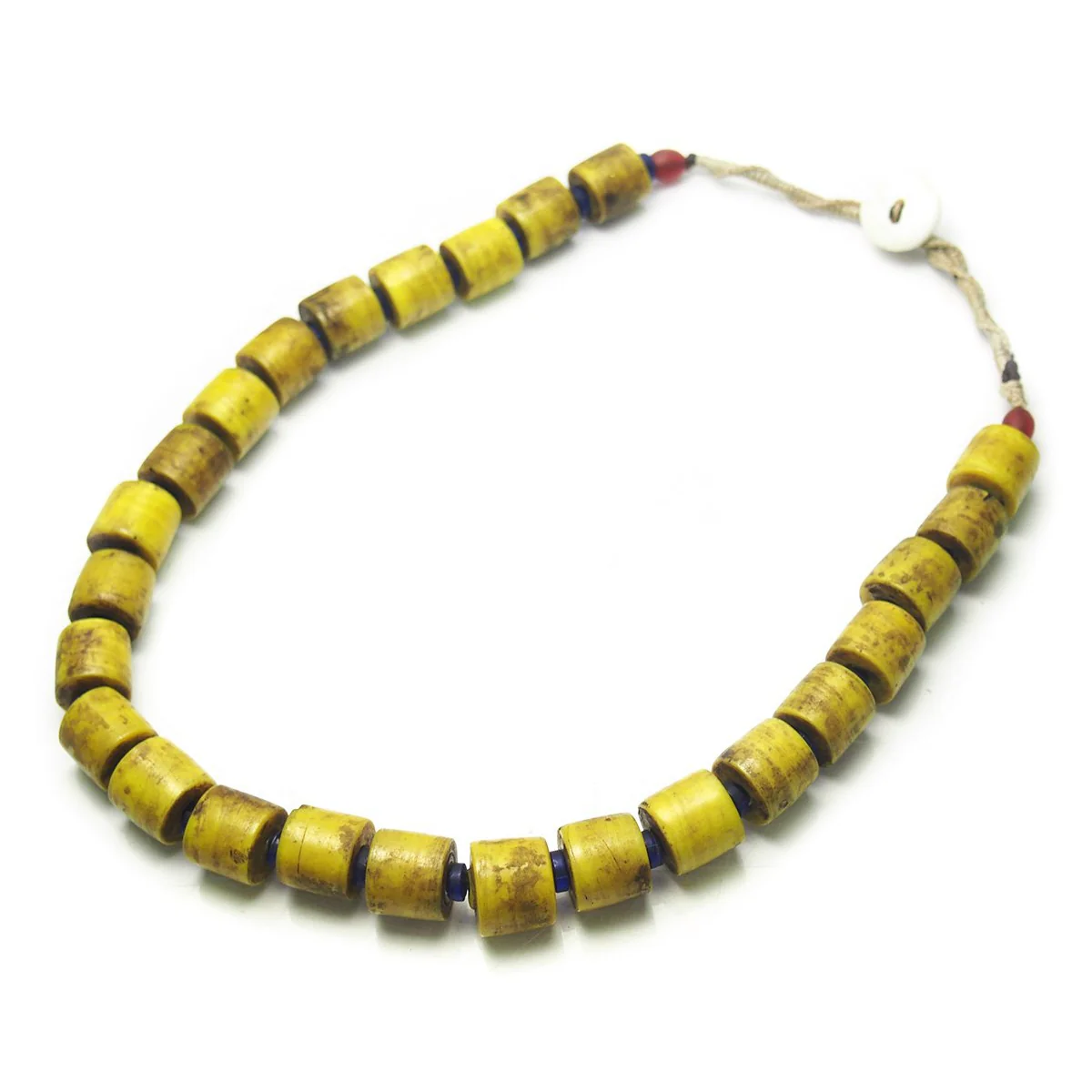 Indian Glass "Amber" Column Bead Necklace - Image 3