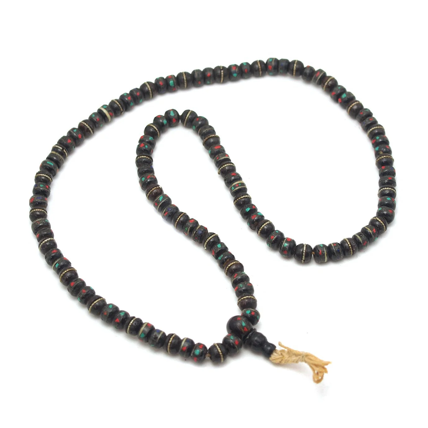 Inlaid Yak Bone Mala 8mm - Image 2