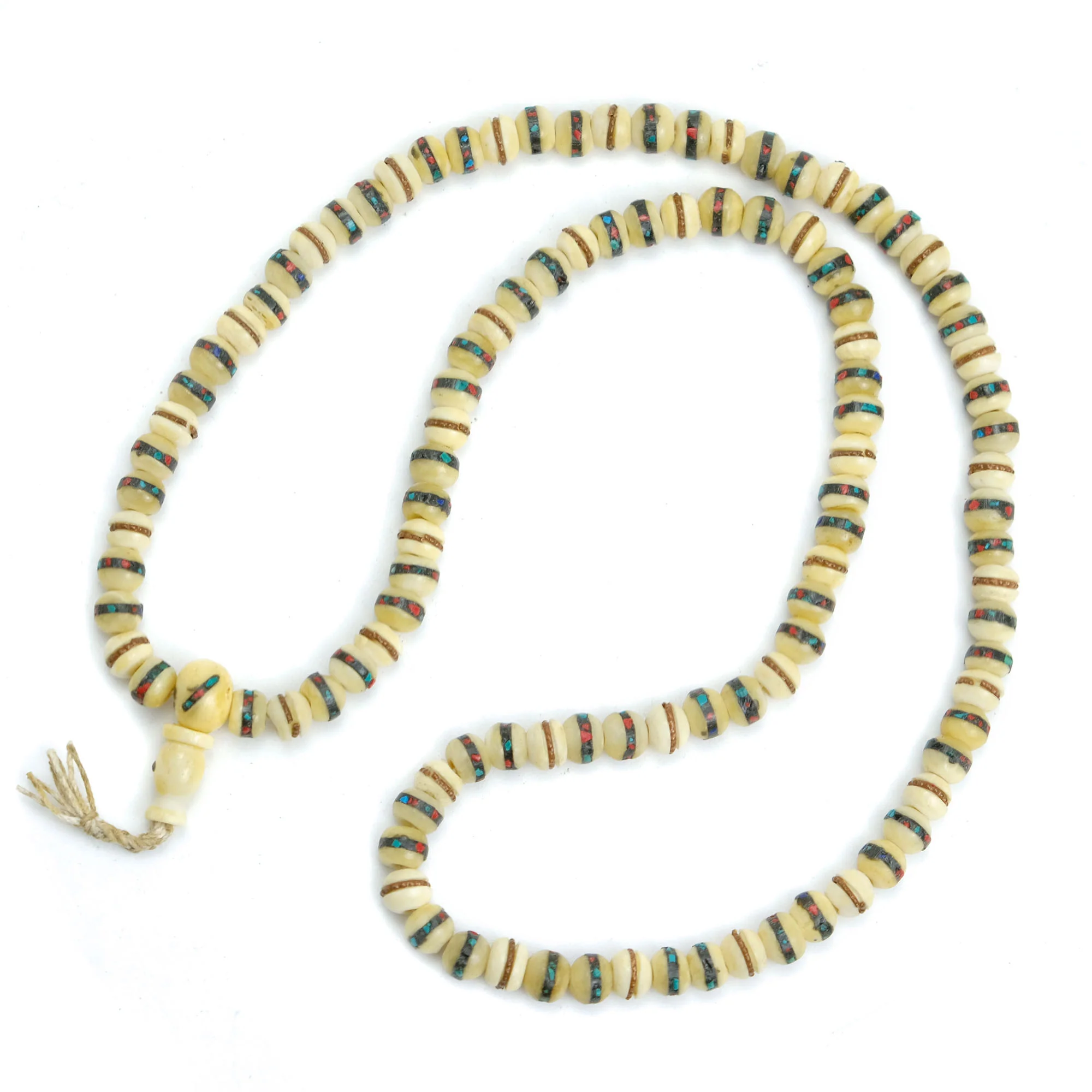 Inlaid Yak Bone Mala 8mm - Image 2