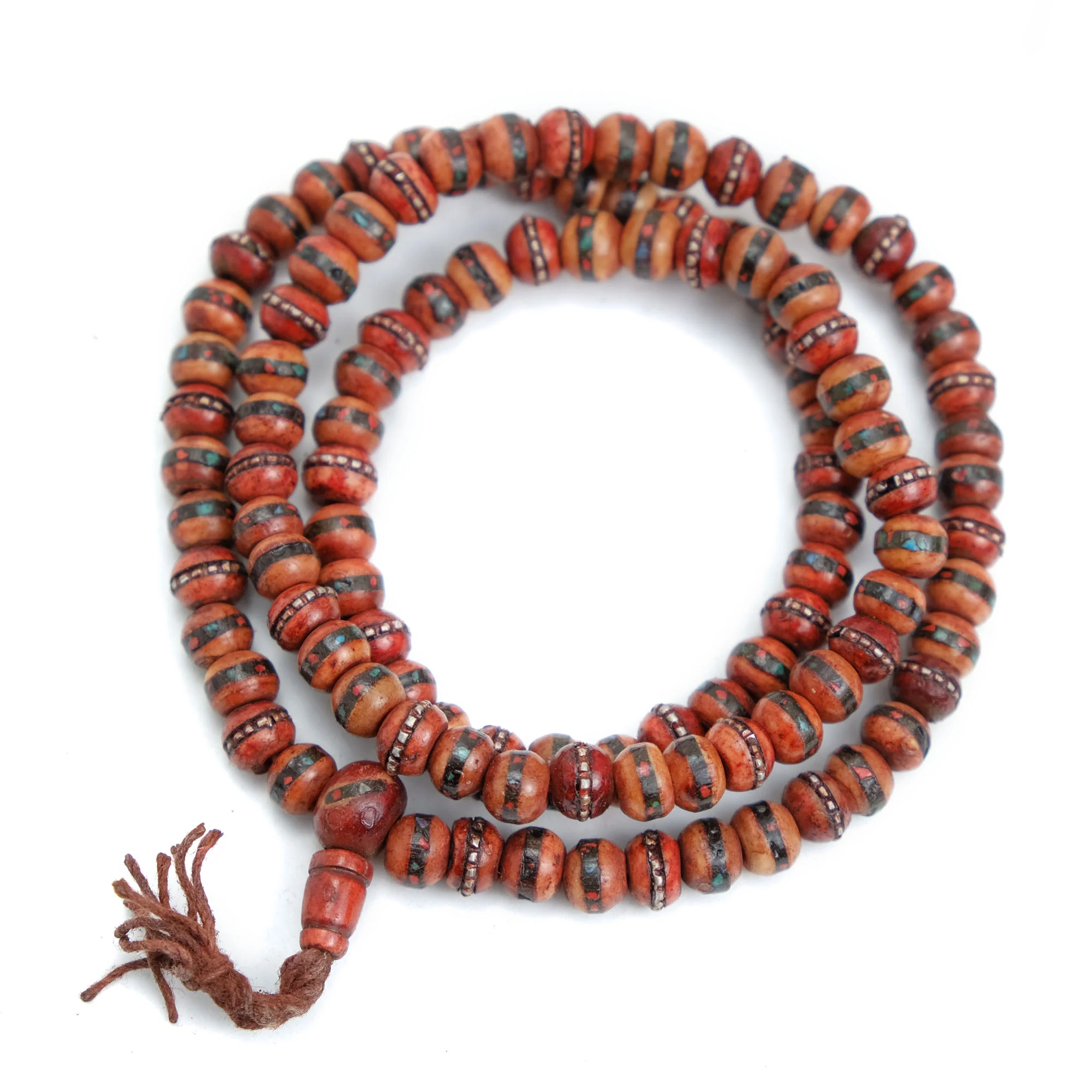 Inlaid Yak Bone Mala 8mm - Image 2
