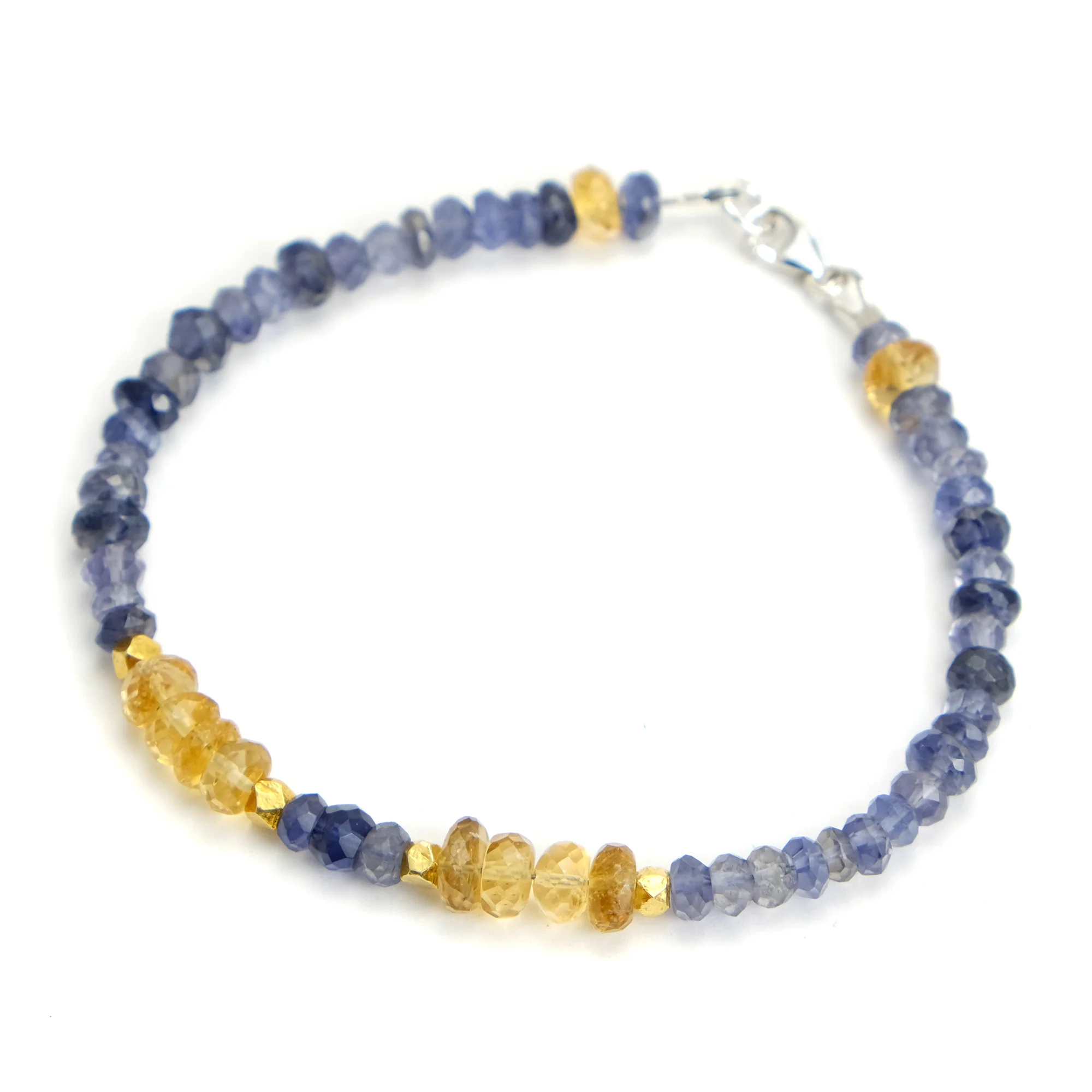 Iolite and Citrine Faceted Bracelet with Sterling Silver Trigger Clasp - Image 2