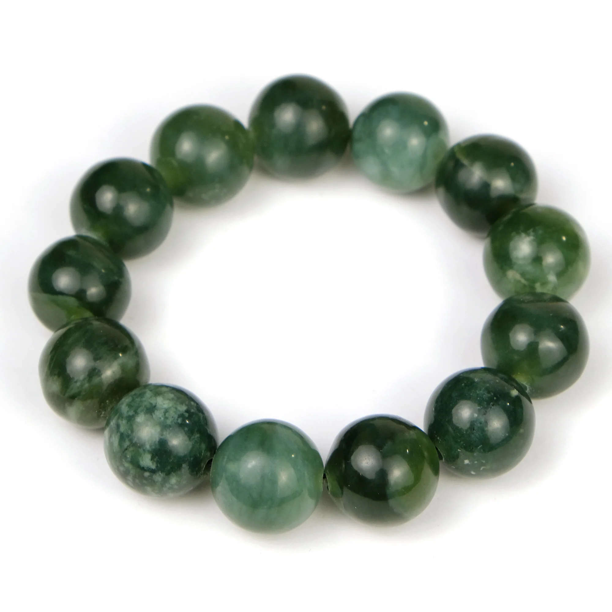 Jade 15mm Round Stretch Bracelet - Image 2
