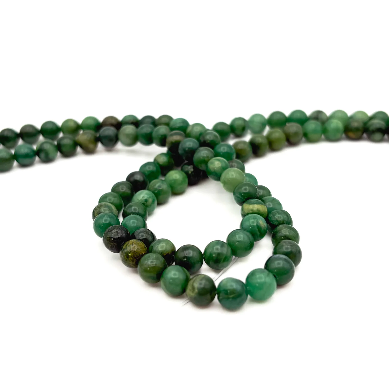 Jade African 6.5mm Smooth Rounds Bead Strand - Image 6