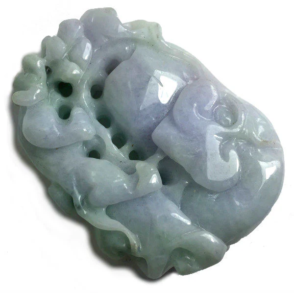 Jade Bottle Gourd Healing Pendant Fine Lavender Color 1 - Image 3