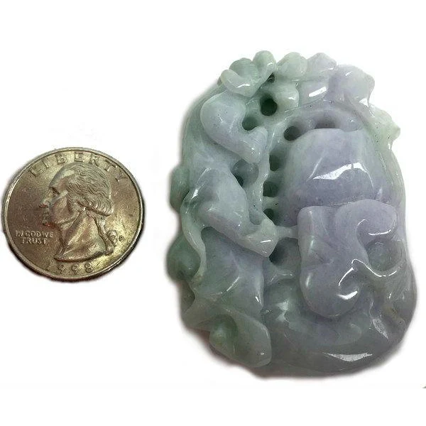 Jade Bottle Gourd Healing Pendant Fine Lavender Color 1 - Image 5