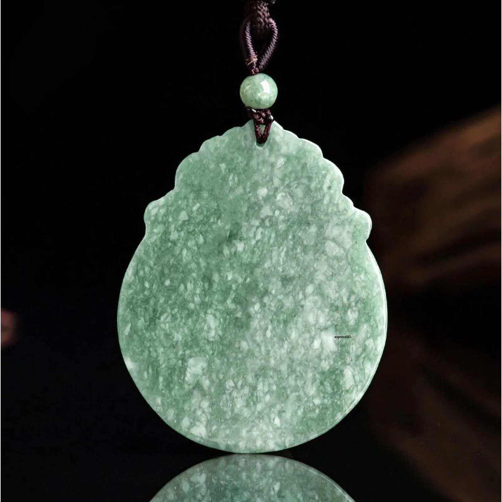 Jade Dragon Chasing the Flaming Pearl Pendant Necklace - Image 4