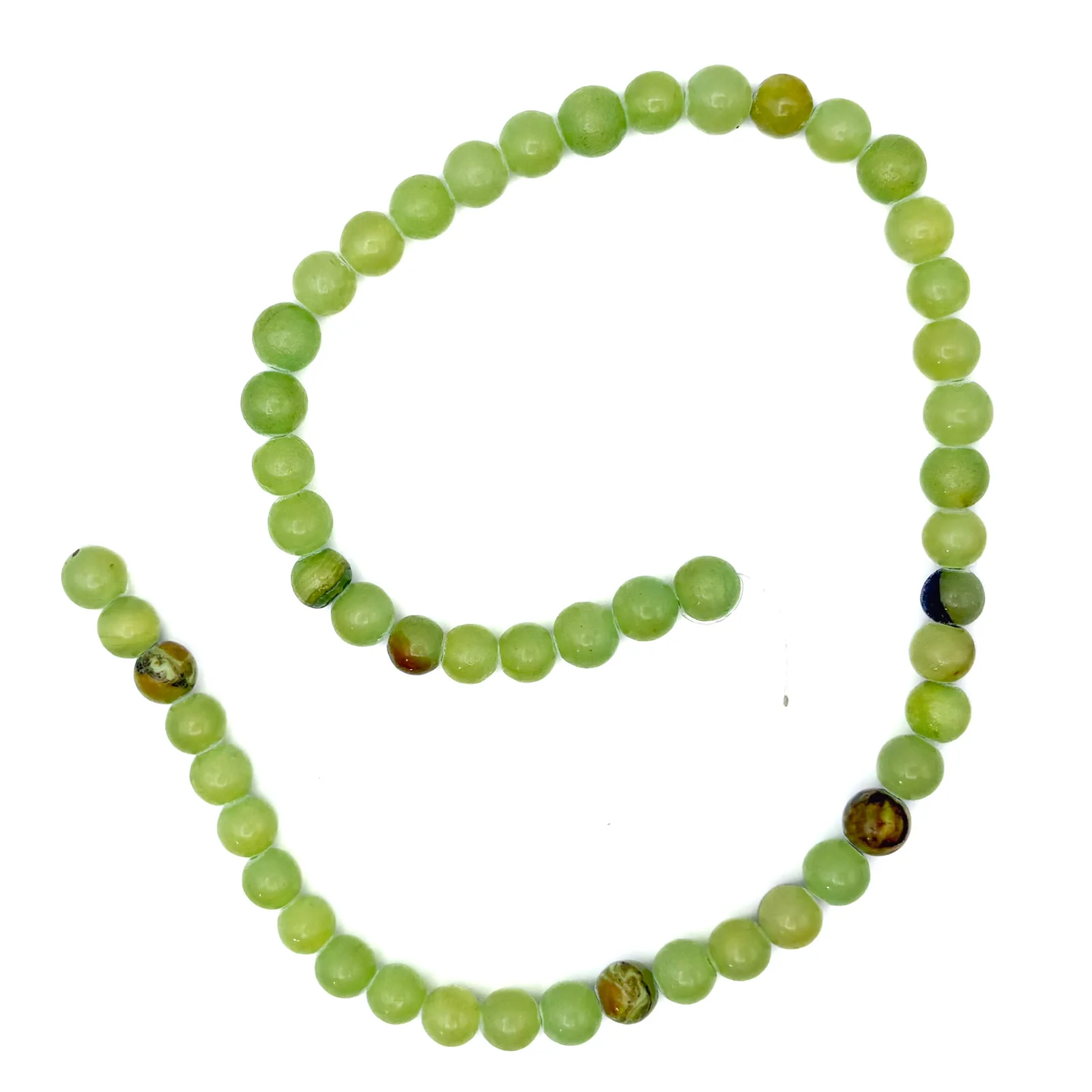 Jade Fire Green 8mm Smooth Rounds Bead Strand - Image 2