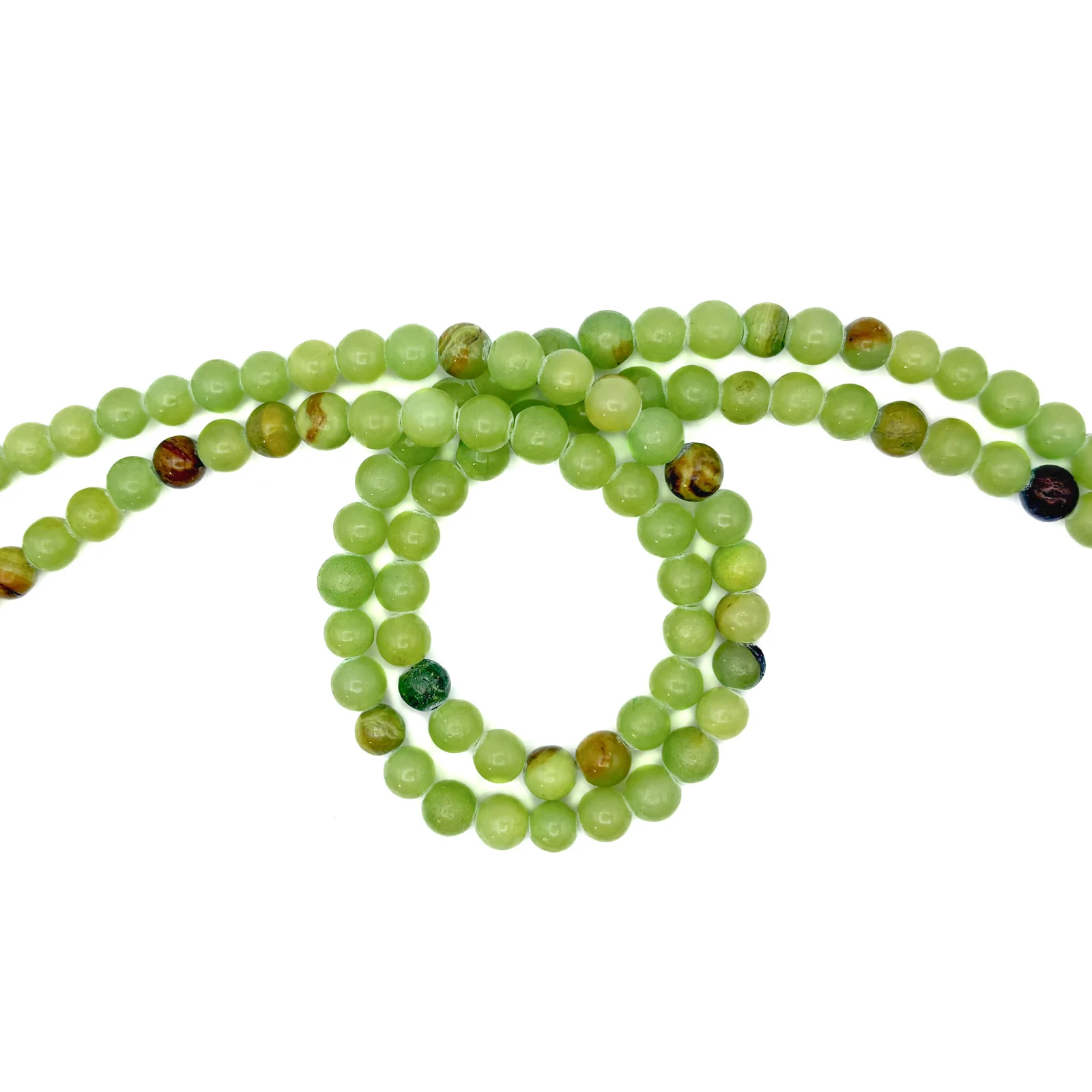 Jade Fire Green 8mm Smooth Rounds Bead Strand - Image 6