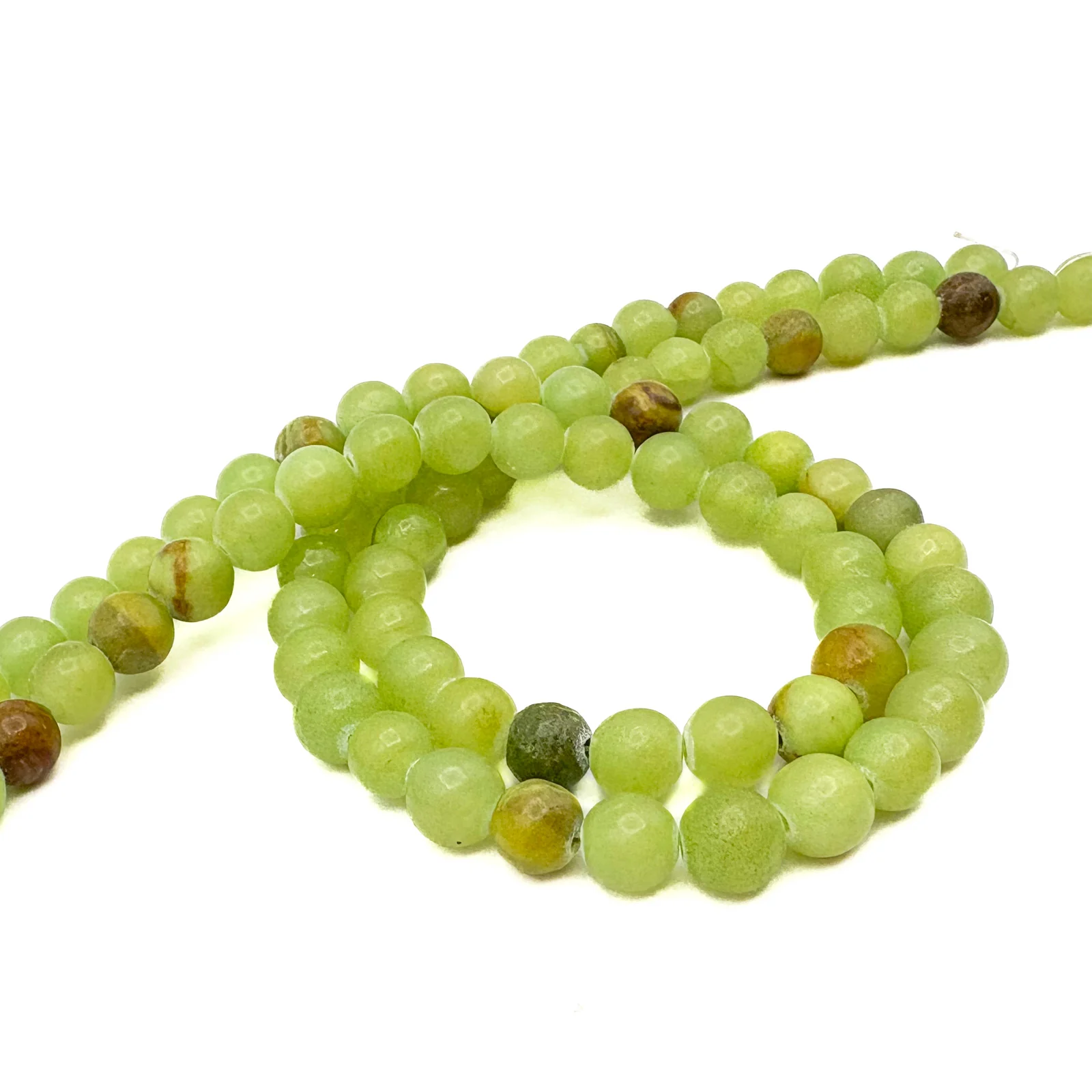 Jade Fire Green 8mm Smooth Rounds Bead Strand - Image 7