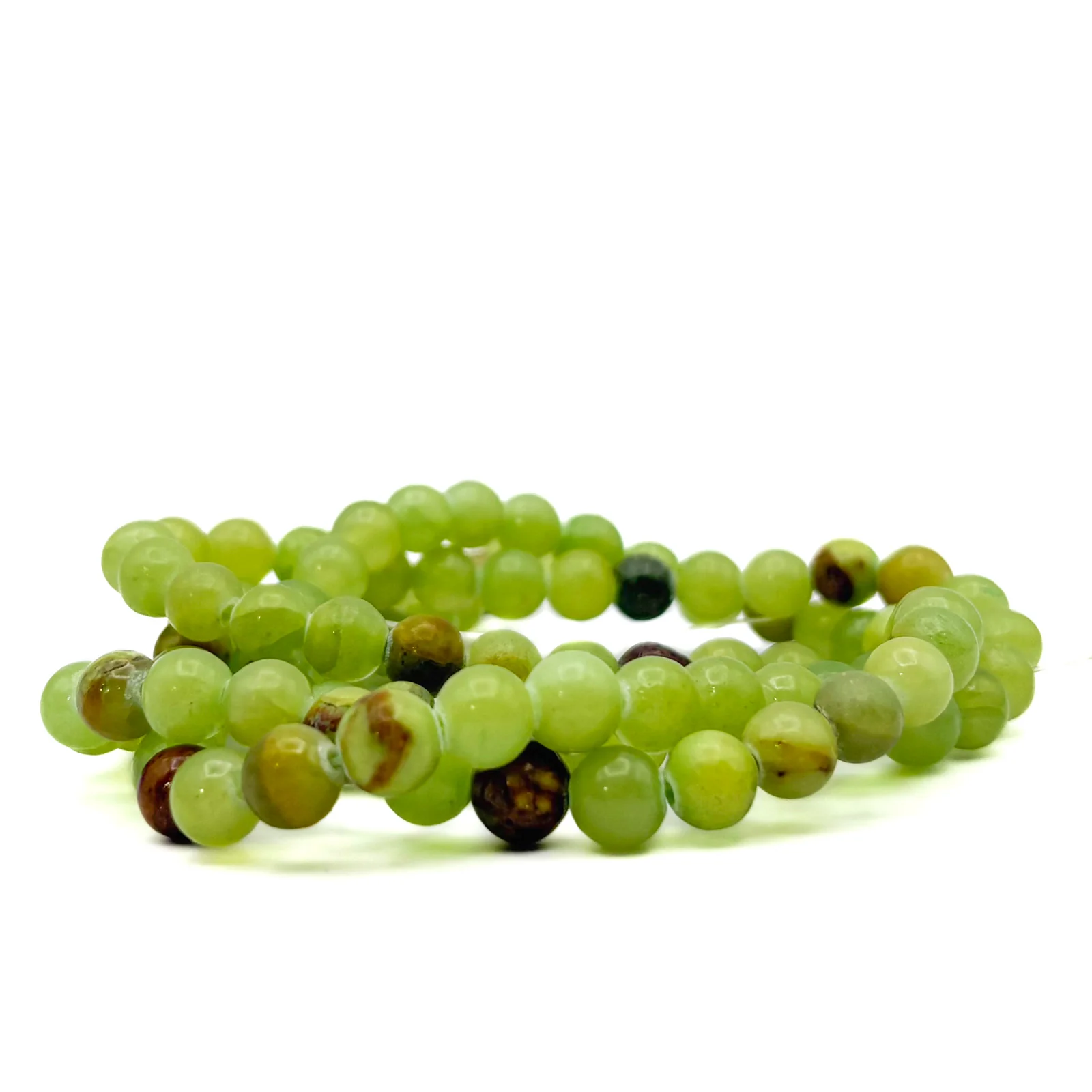 Jade Fire Green 8mm Smooth Rounds Bead Strand - Image 9