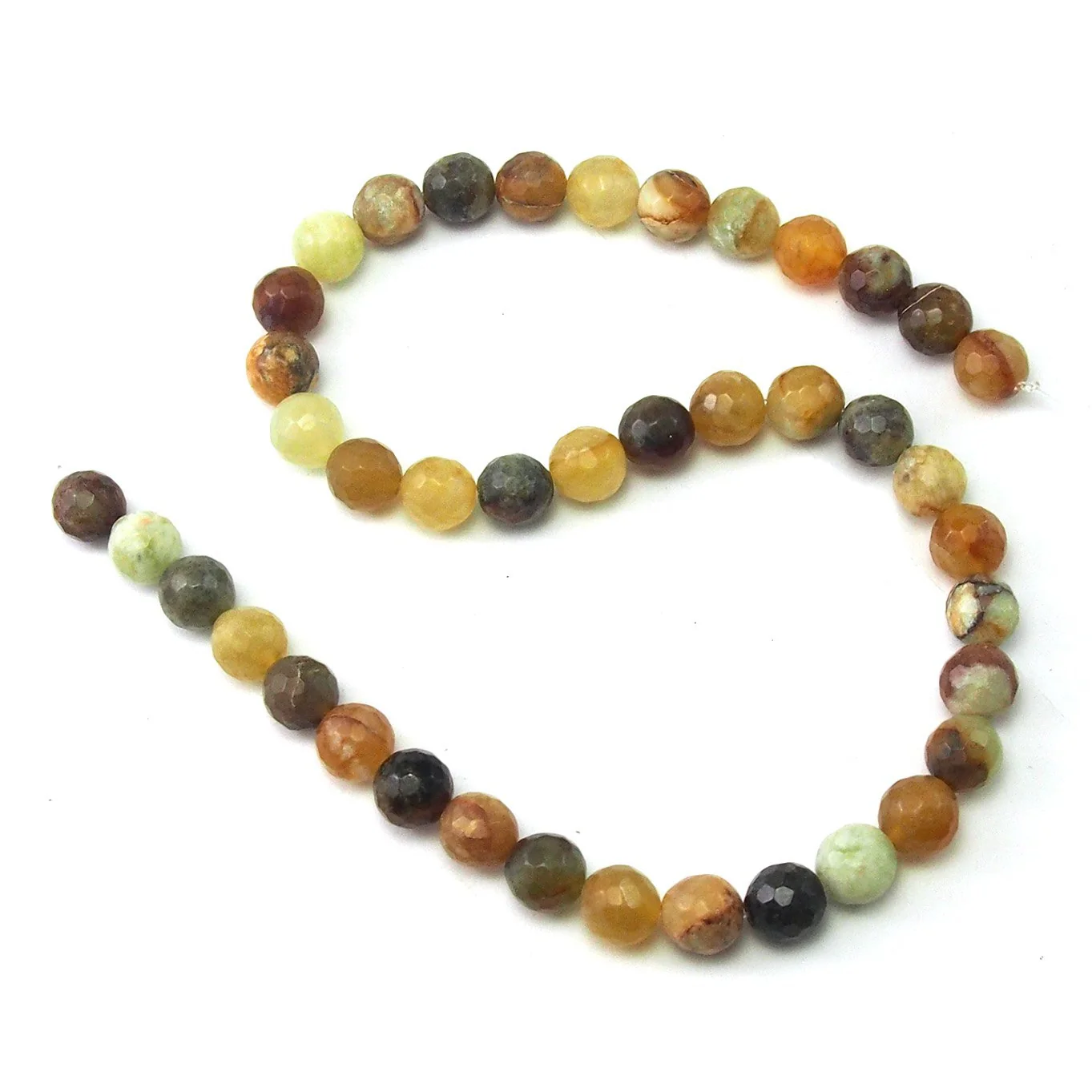 Jade Flower Faceted Rounds 10mm Strand - Image 2