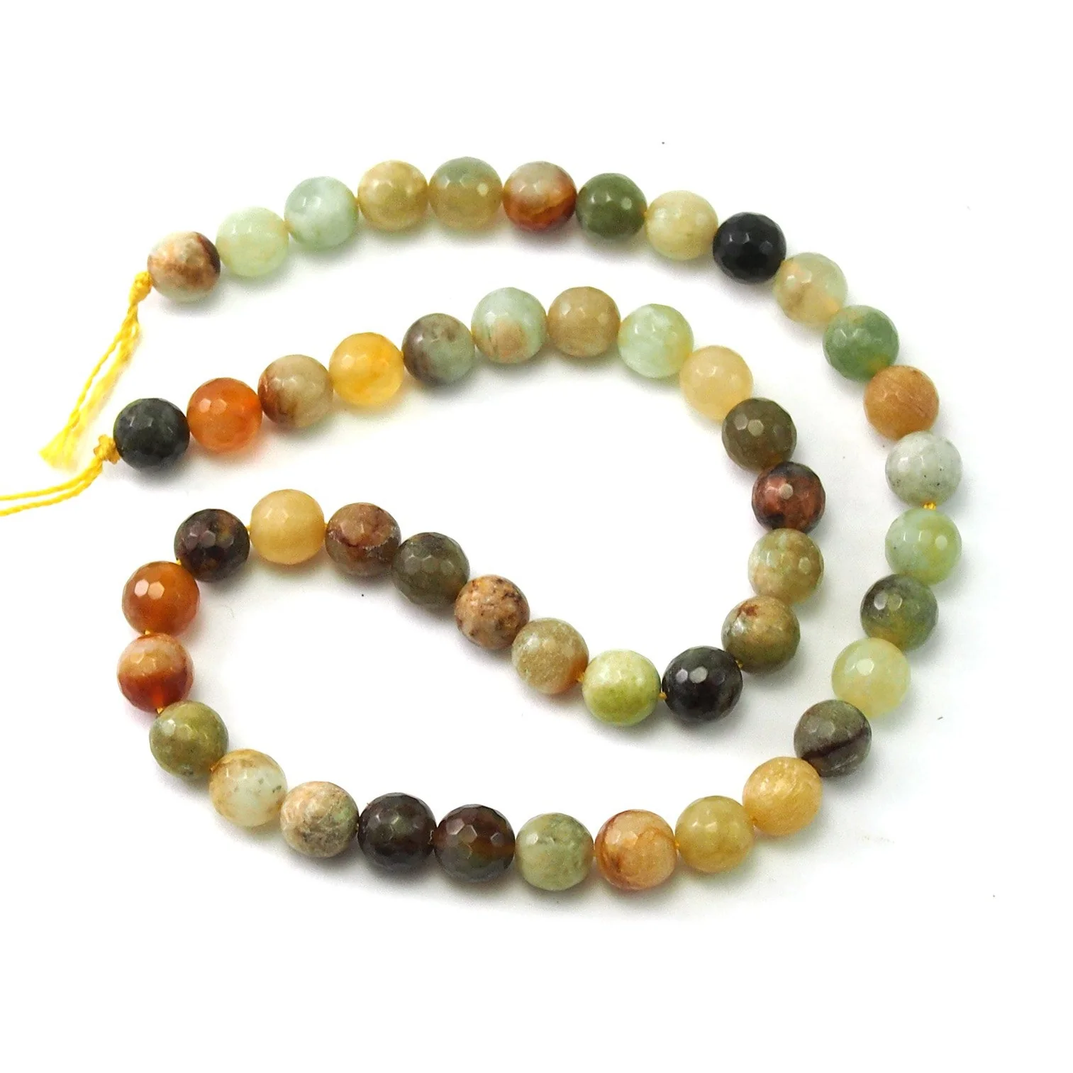 Jade Flower Faceted Rounds 8mm Strand - Image 2