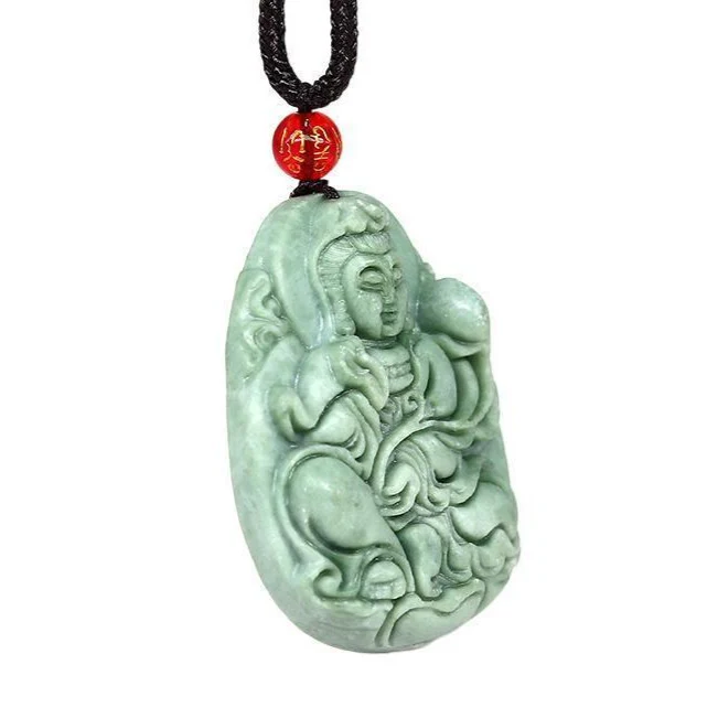 Jade Kwan Yin Pendant Necklace - Image 2