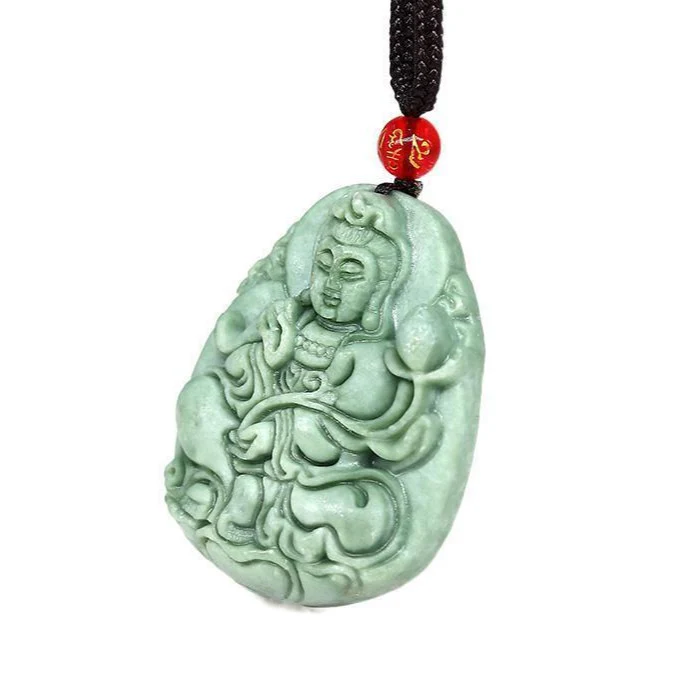 Jade Kwan Yin Pendant Necklace - Image 3