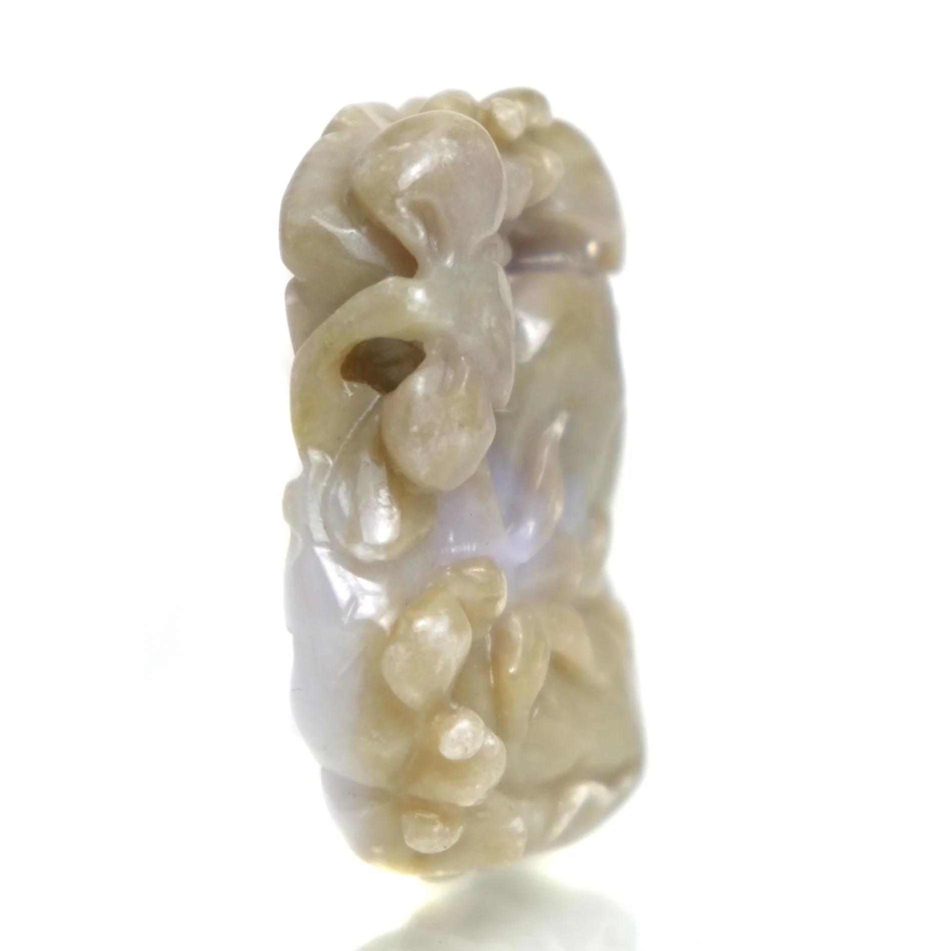 Jade Medicine Gourd Nephrite Pendant for Protection Against Disease in Rare Lavender Color - Image 2