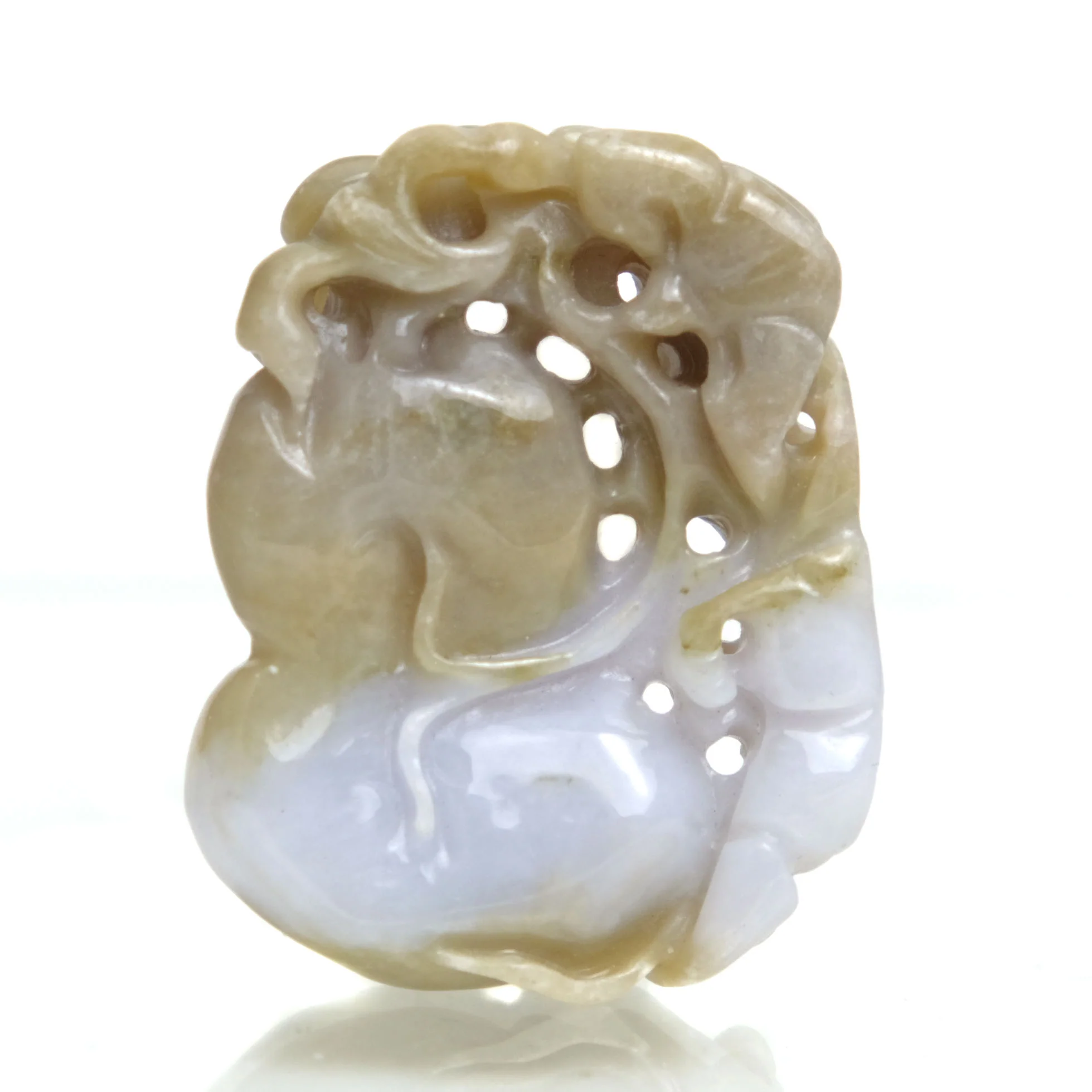 Jade Medicine Gourd Nephrite Pendant for Protection Against Disease in Rare Lavender Color - Image 3