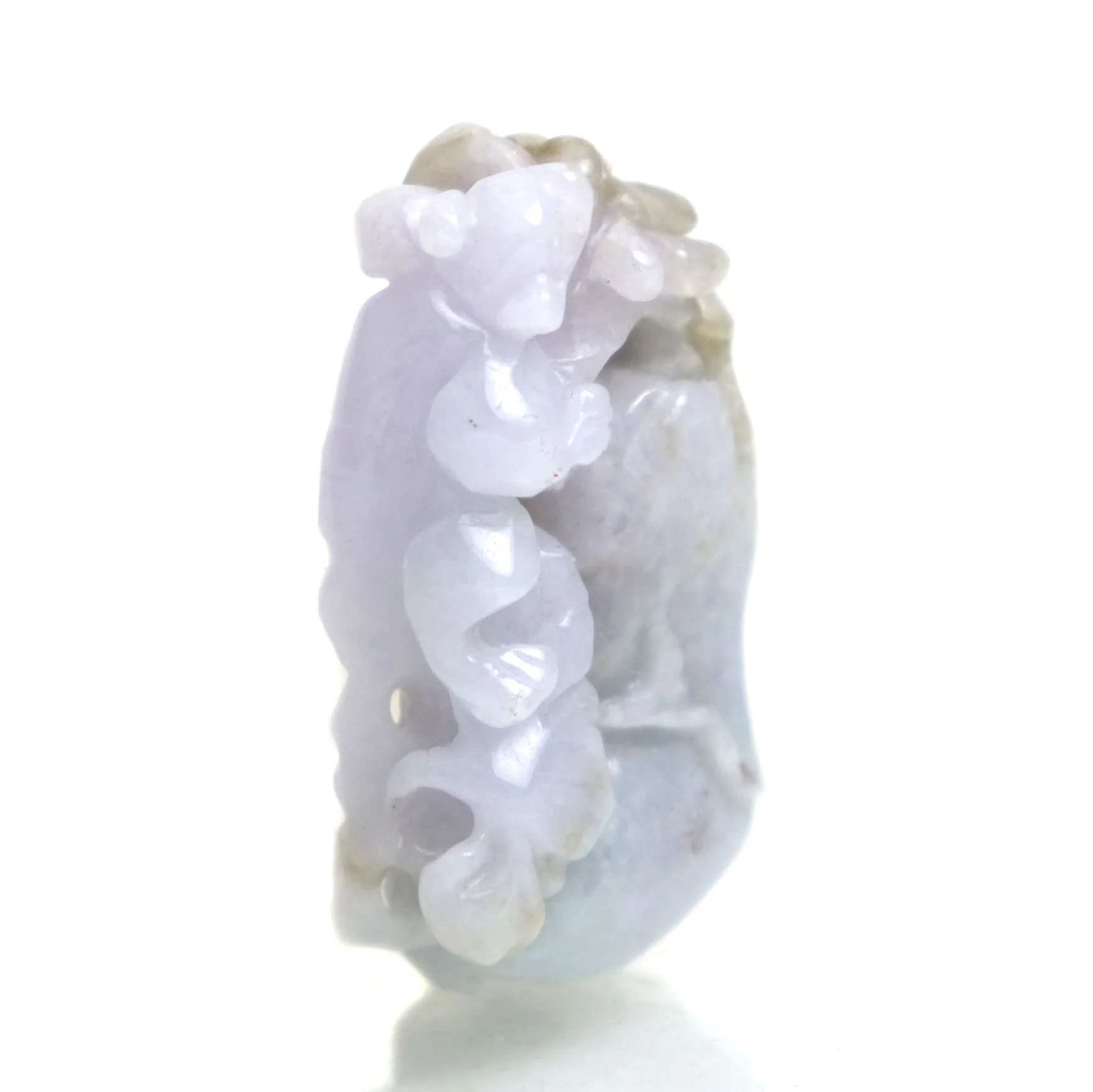 Jade Medicine Gourd Nephrite Pendant representing Protection Against Disease in Rare Lavender Color - Image 2
