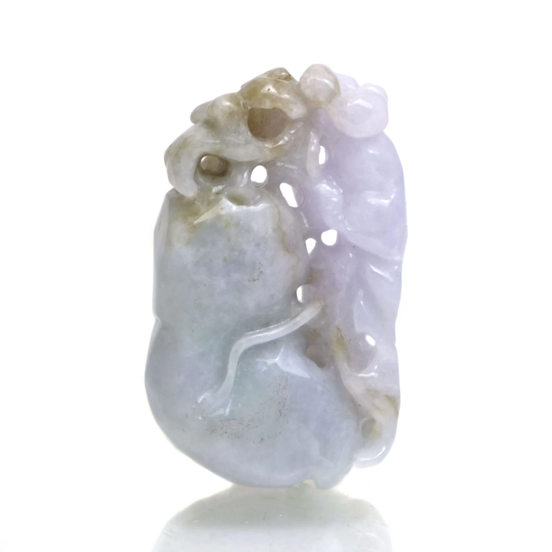 Jade Medicine Gourd Nephrite Pendant representing Protection Against Disease in Rare Lavender Color - Image 3