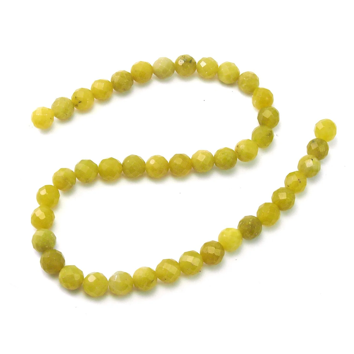 Jade Olive Faceted Rounds 10mm Strand - Image 2