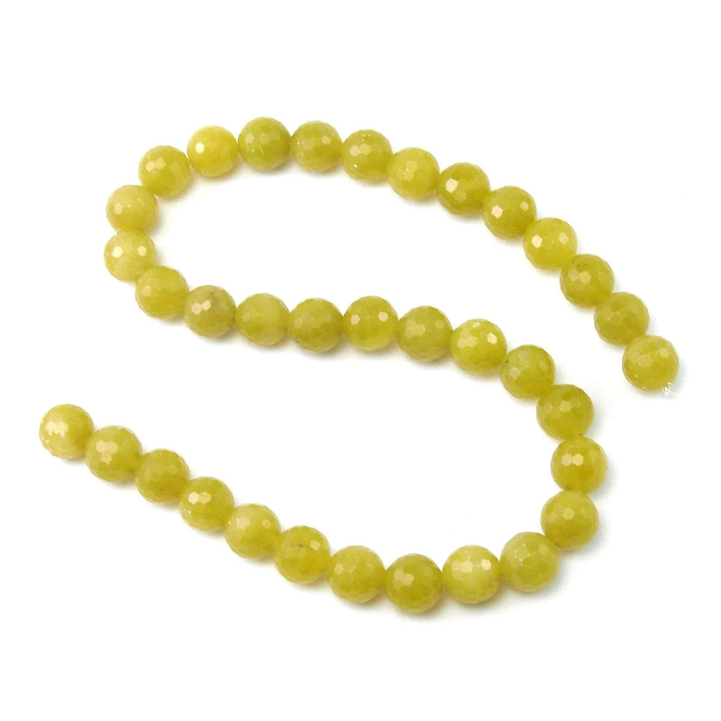 Jade Olive Faceted Rounds 12mm Strand - Image 2