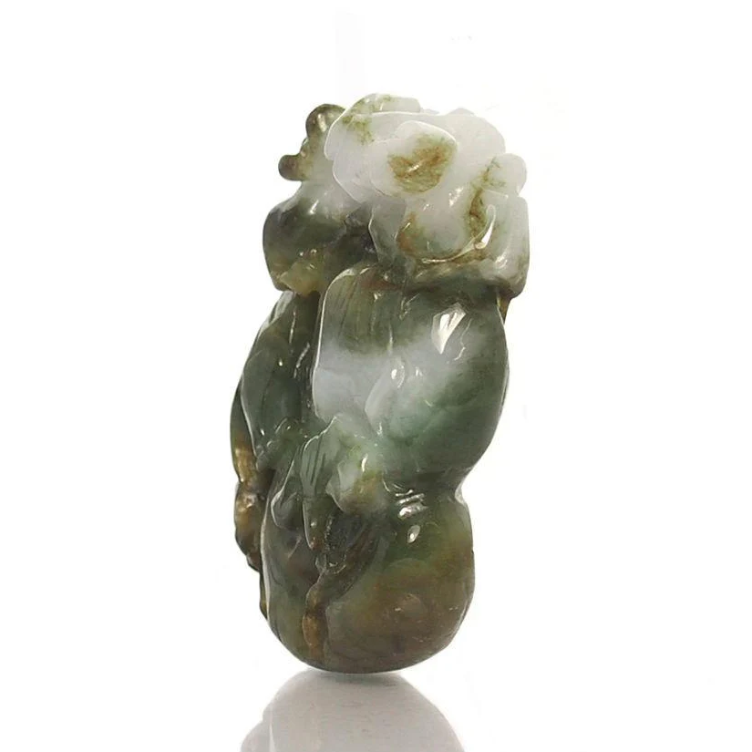 Jade Protective Health Bottle Gourd Pendant with Guardian Animal - Image 2