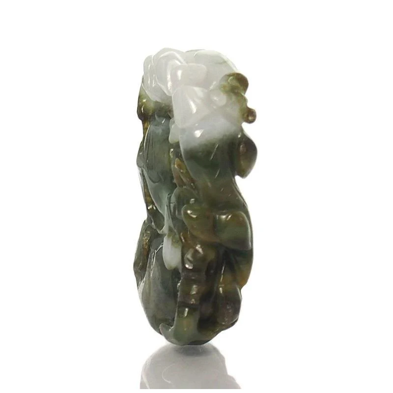 Jade Protective Health Bottle Gourd Pendant with Guardian Animal - Image 3