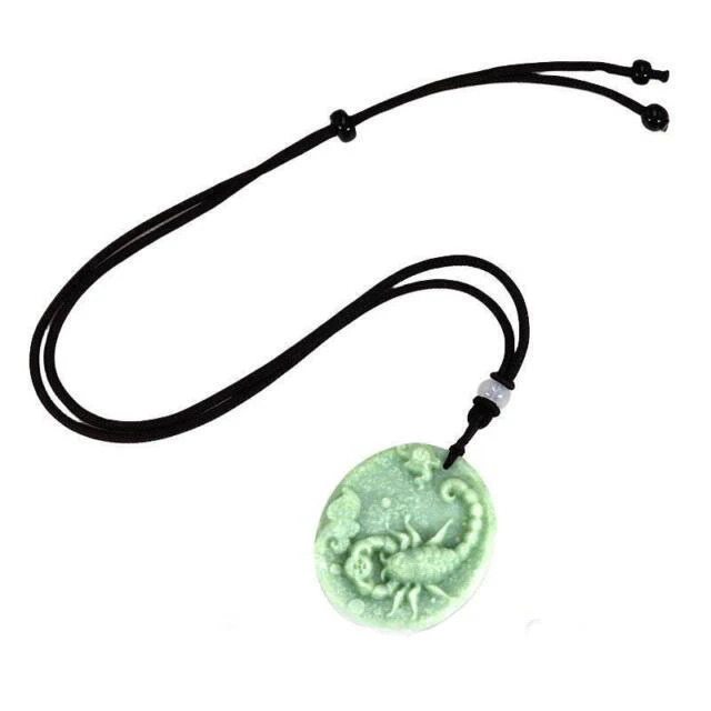 Jade Scorpion / Scorpio Pendant Necklace - Image 2