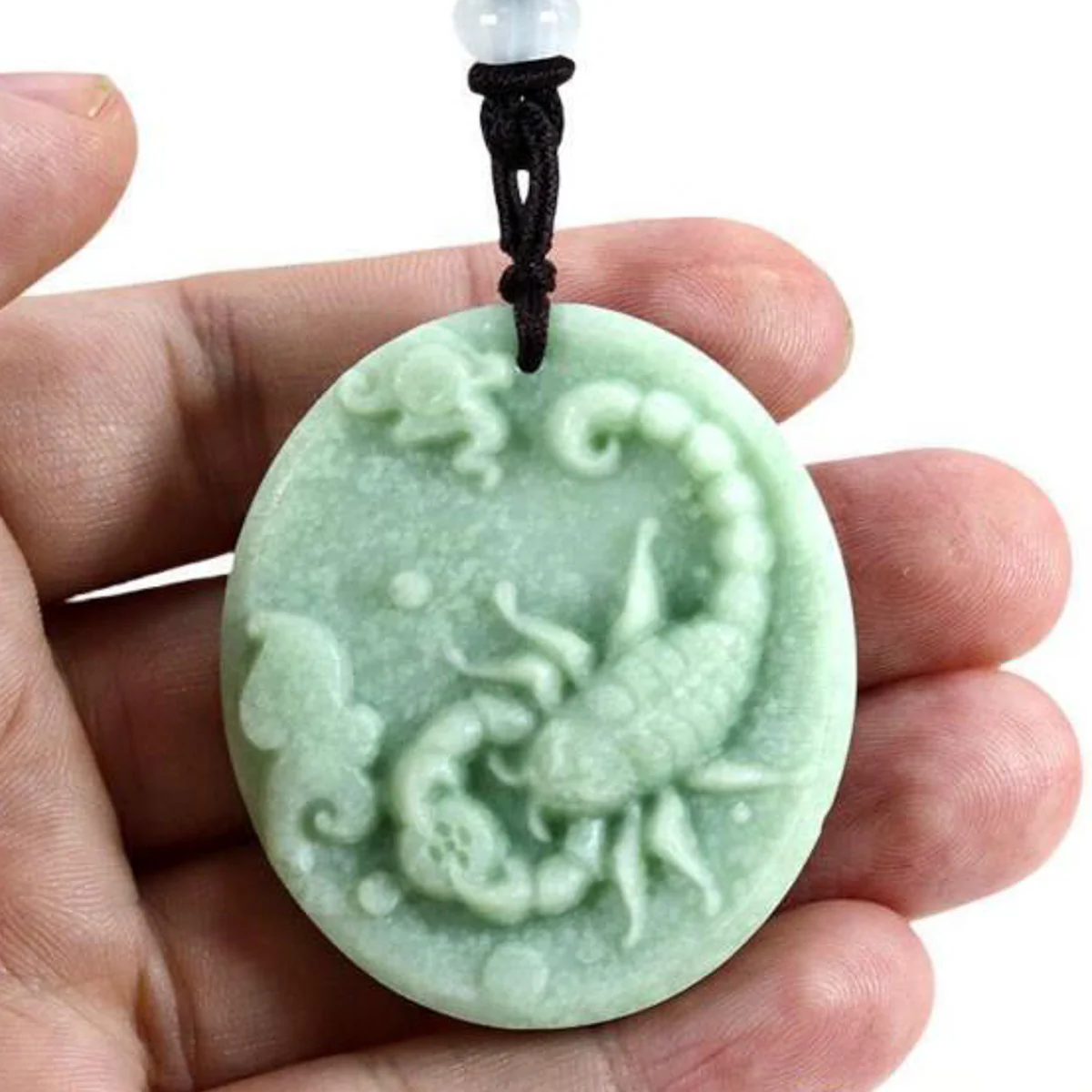 Jade Scorpion / Scorpio Pendant Necklace - Image 3