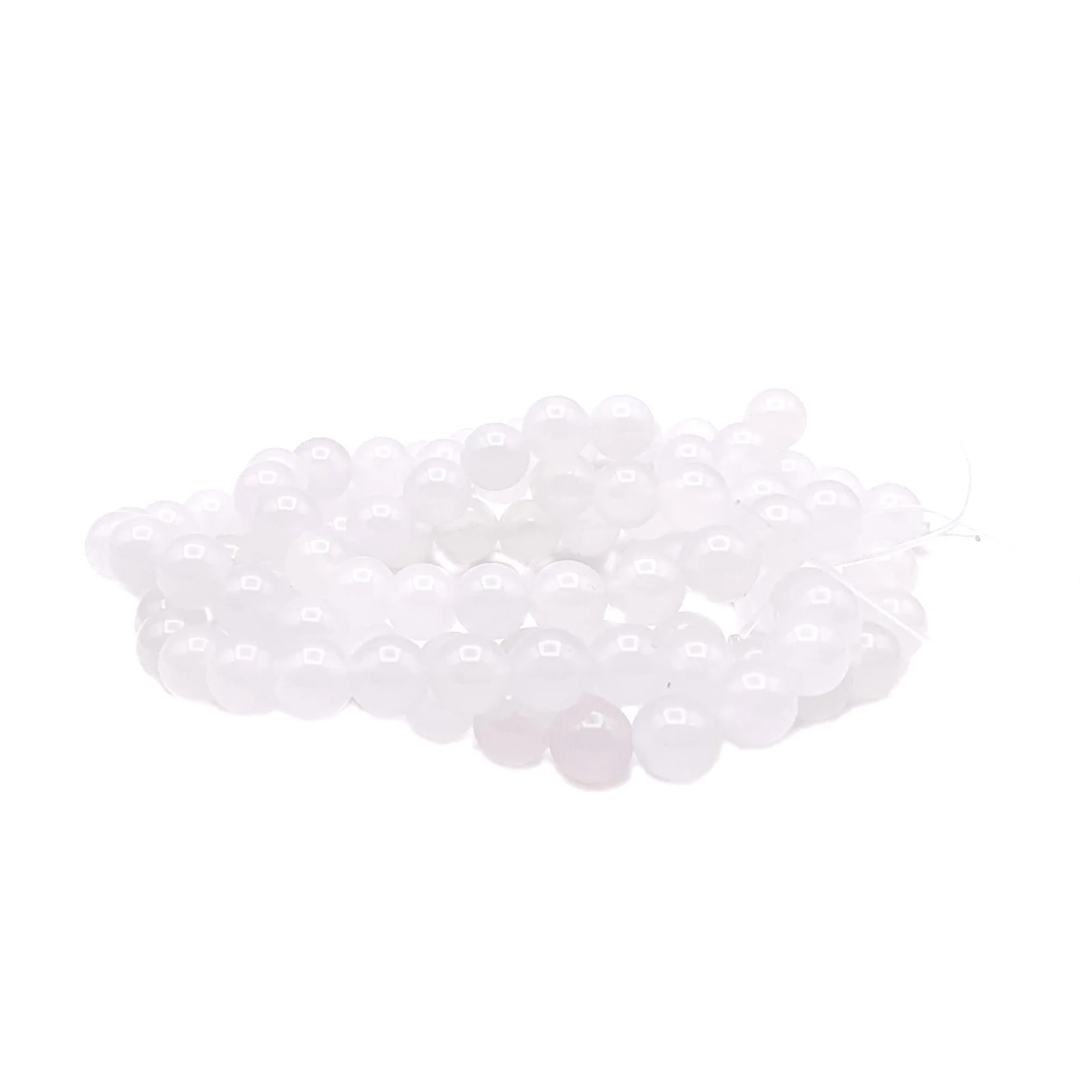 Jade White AAA 9mm Smooth Rounds Bead Strand - Image 2
