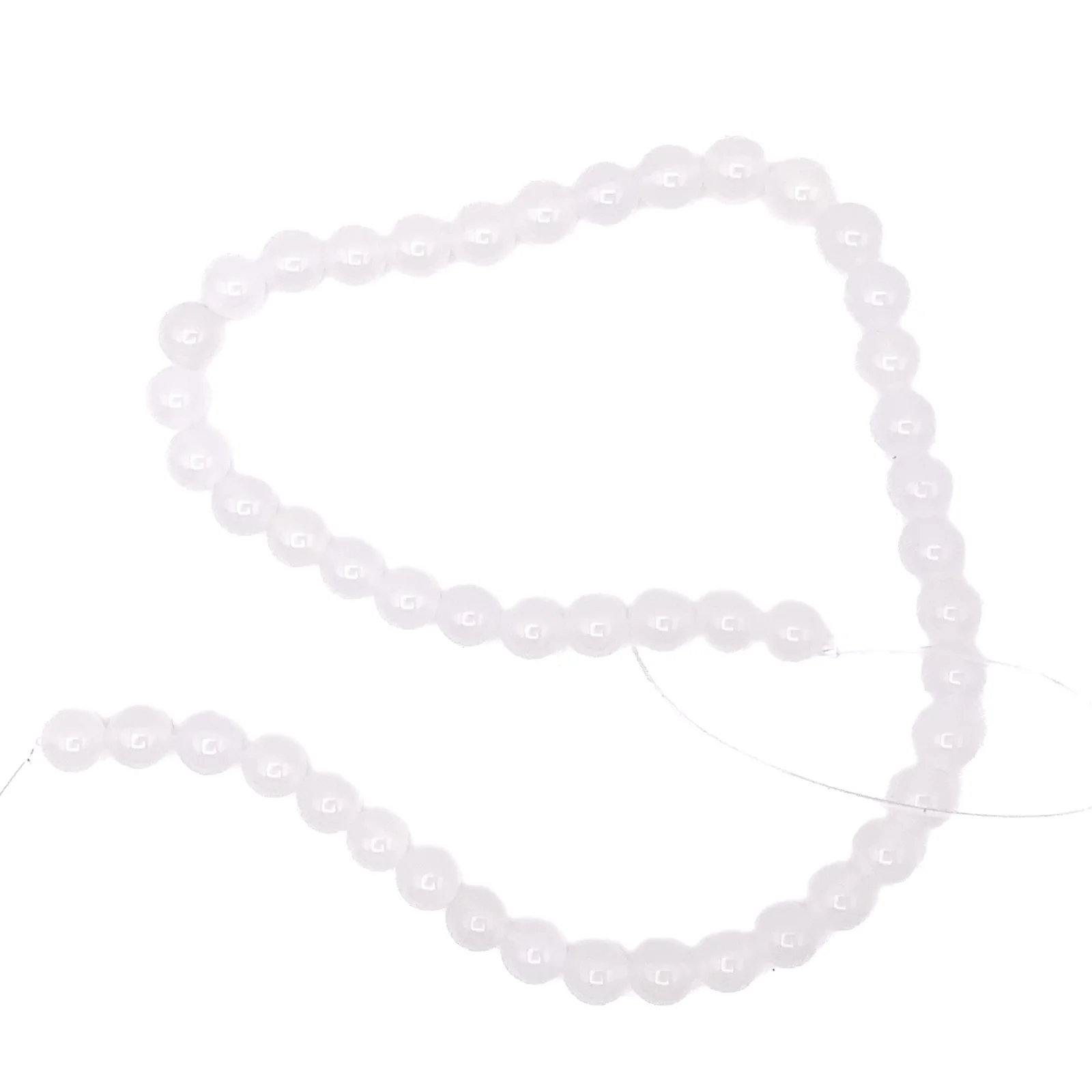 Jade White AAA 9mm Smooth Rounds Bead Strand - Image 3