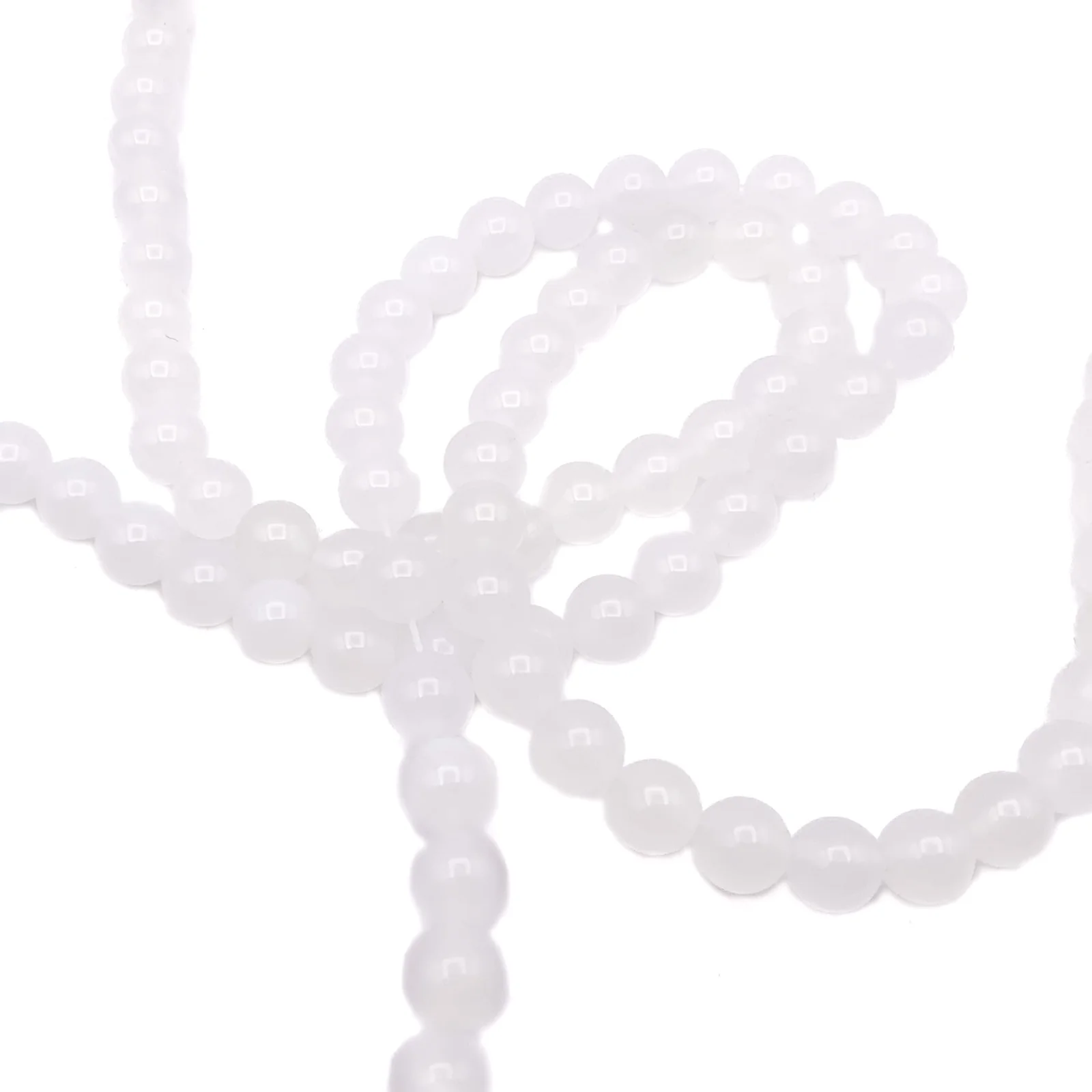 Jade White AAA 9mm Smooth Rounds Bead Strand - Image 4