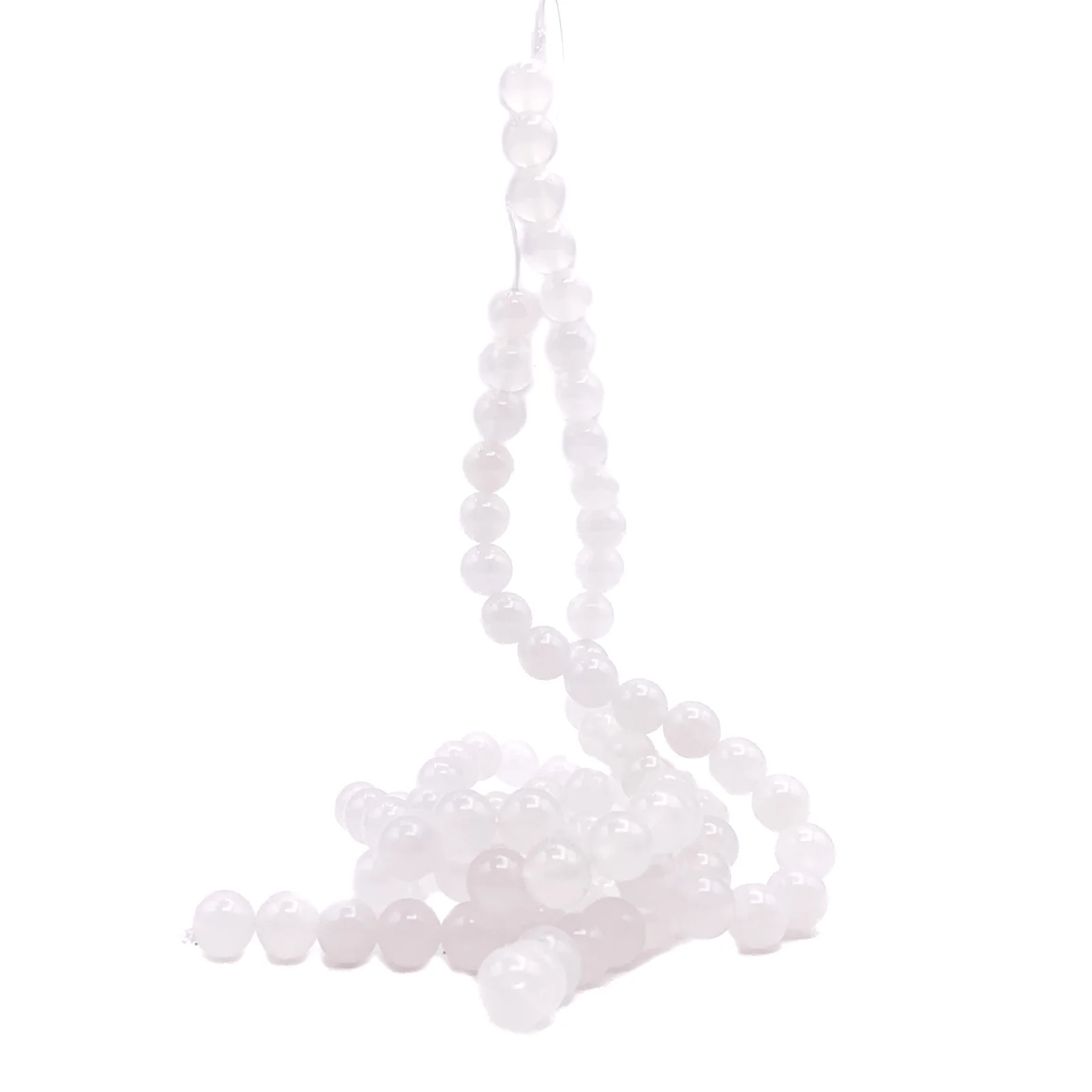 Jade White AAA 9mm Smooth Rounds Bead Strand - Image 6