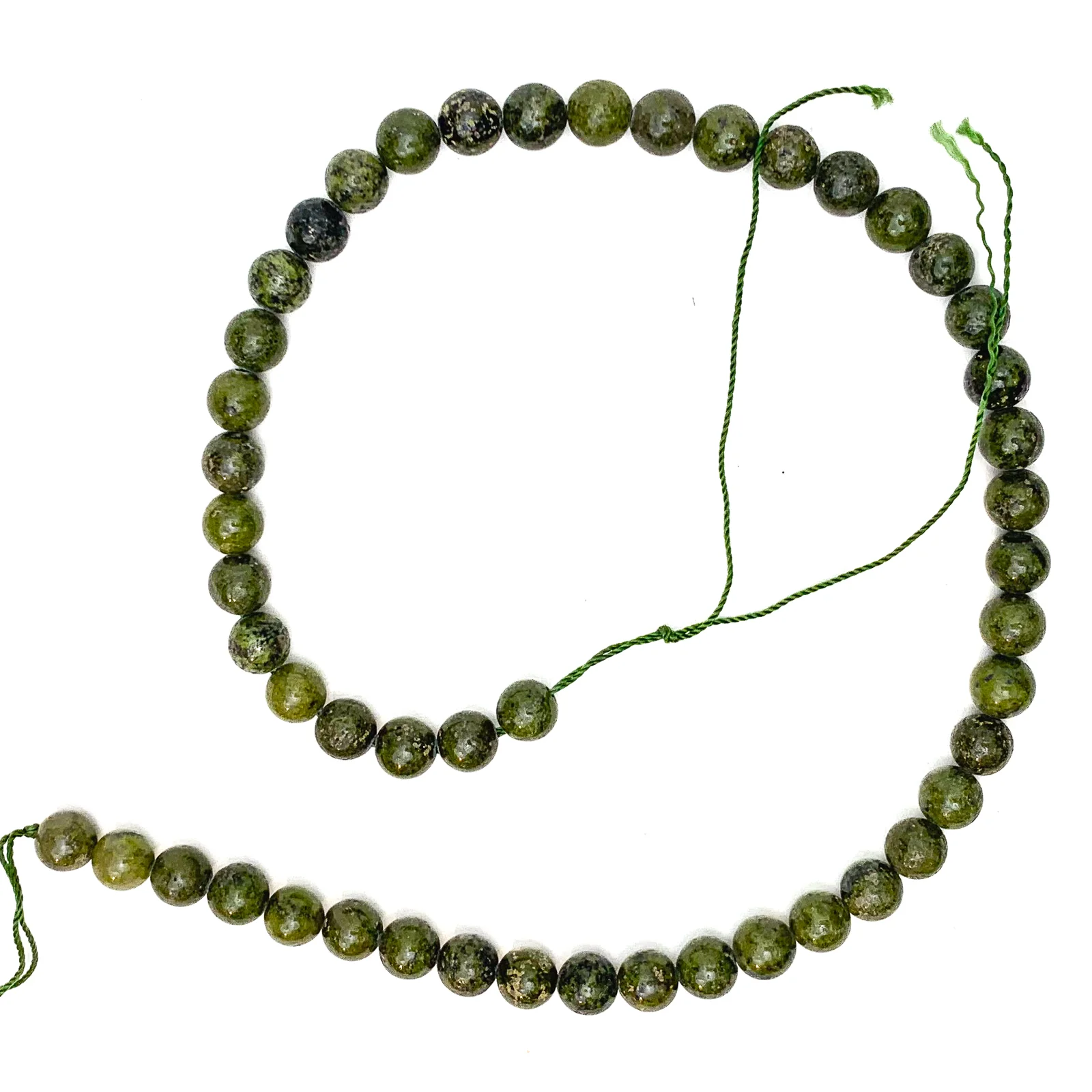 Jade with Pyrite 8mm Smooth Rounds Bead Strand - Image 2