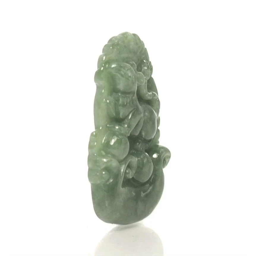 Jade Zodiac Fine Nephrite Pendant, Rat 1 - Image 3