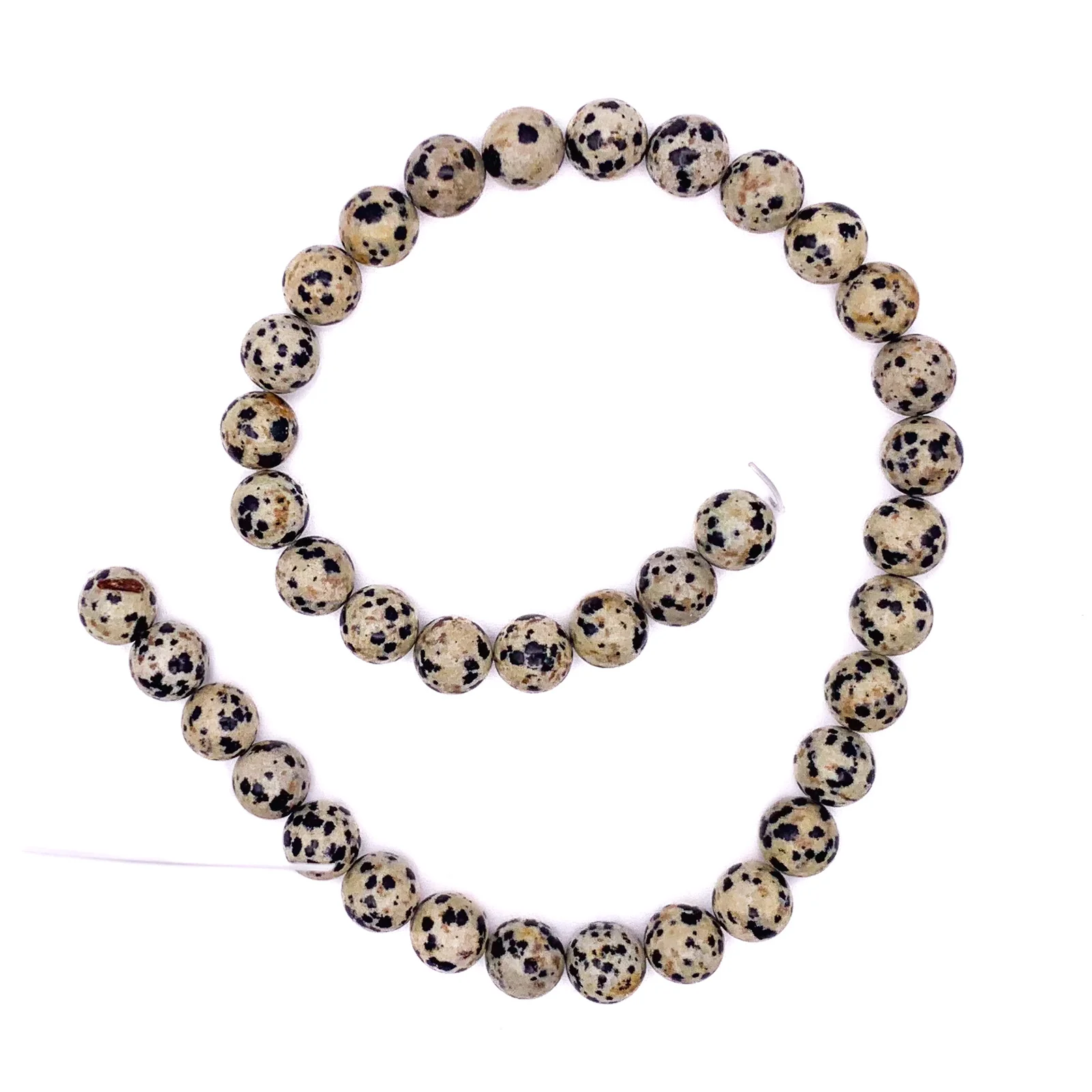 Jasper Dalmatian 10.5mm Smooth Rounds Bead Strand - Image 2