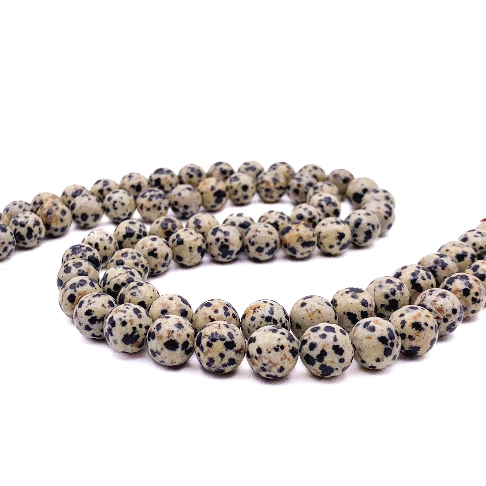 Jasper Dalmatian 10.5mm Smooth Rounds Bead Strand - Image 4