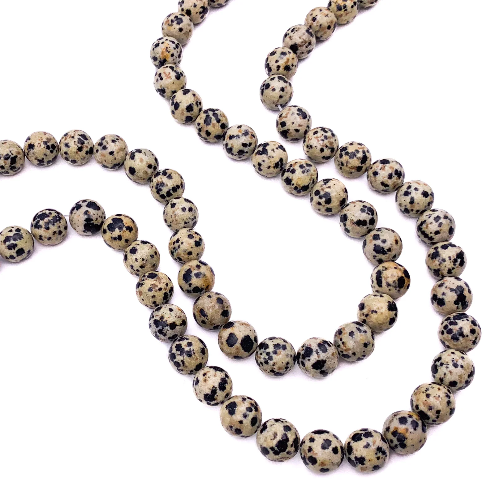 Jasper Dalmatian 10.5mm Smooth Rounds Bead Strand - Image 5