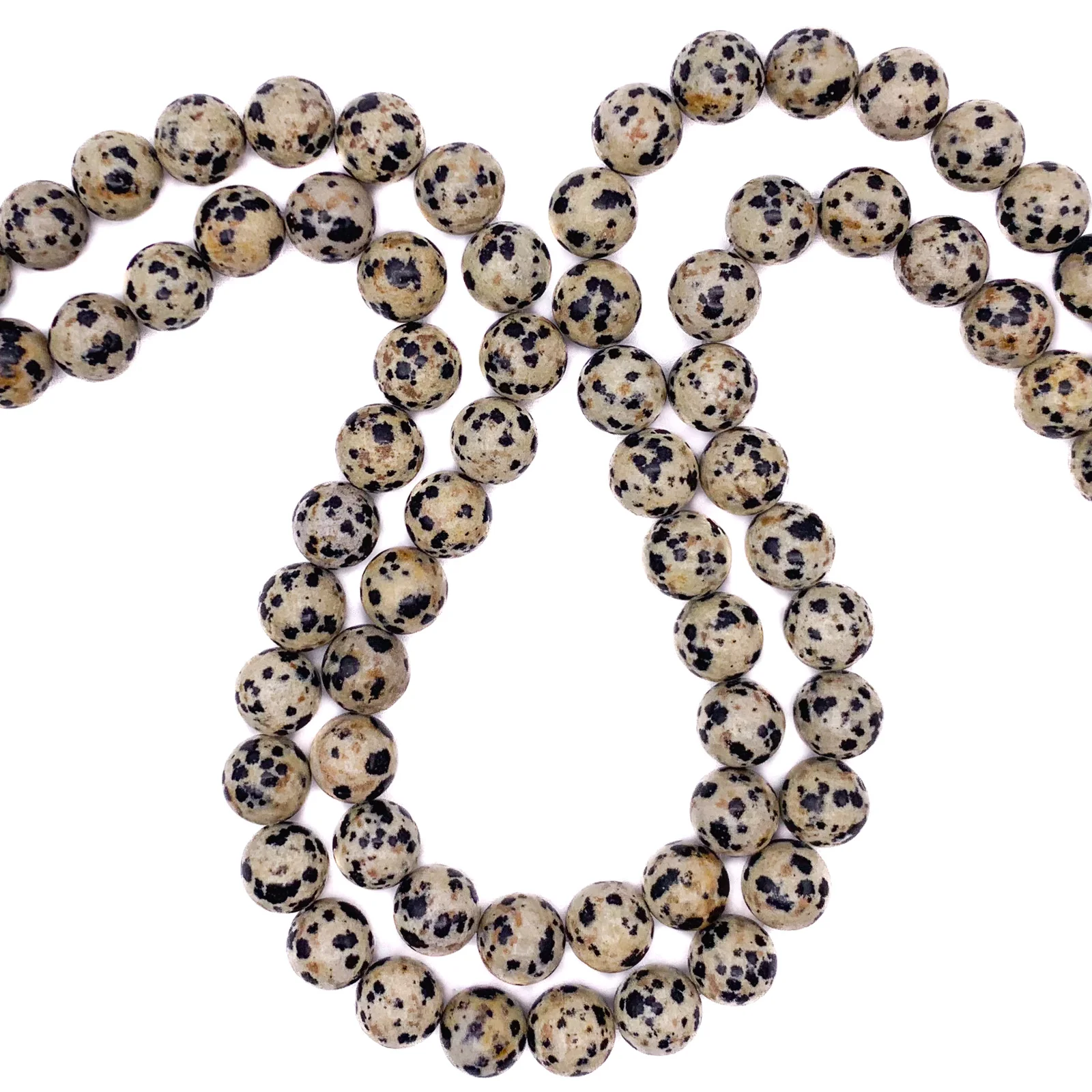 Jasper Dalmatian 10.5mm Smooth Rounds Bead Strand - Image 6