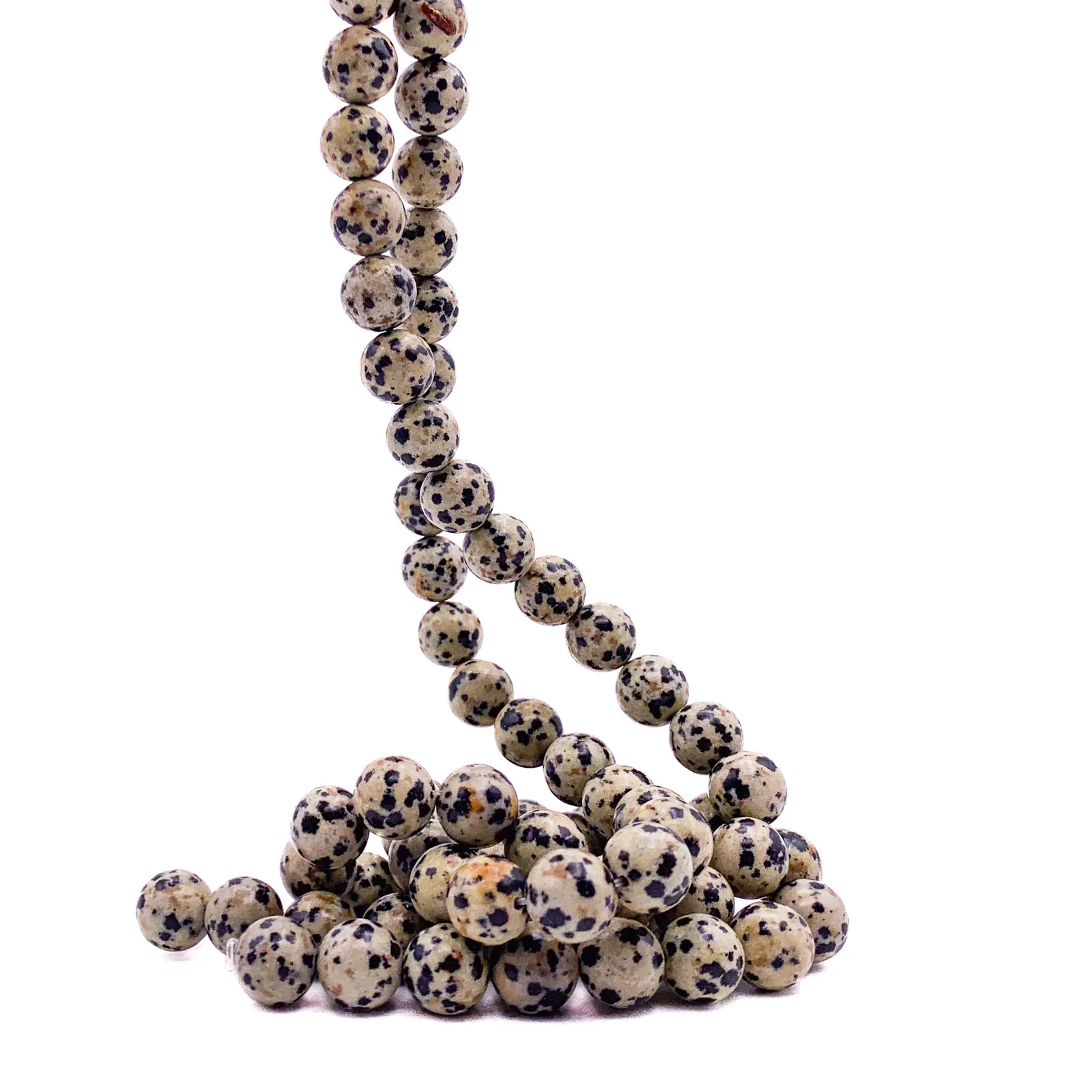 Jasper Dalmatian 10.5mm Smooth Rounds Bead Strand - Image 8